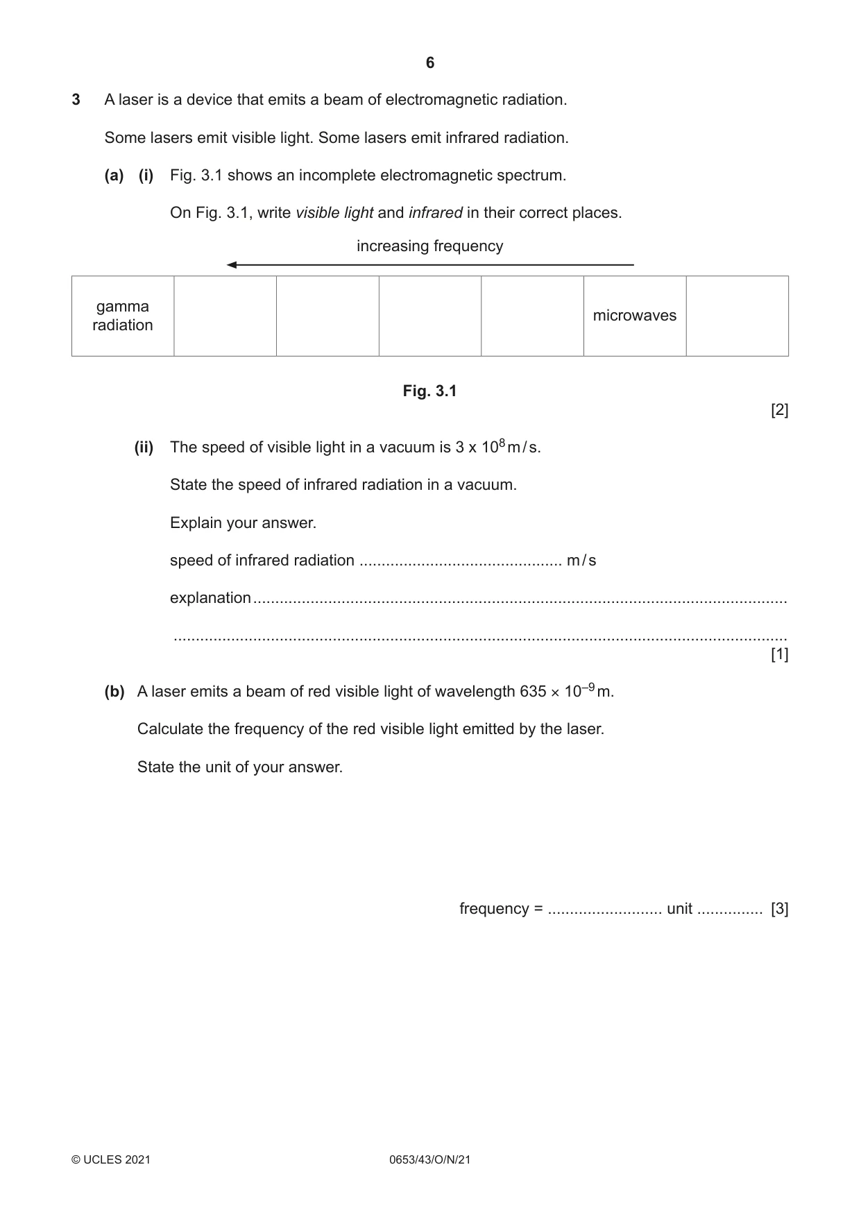 Cambridge IGCSE Science - Combined 0653 2021 Oct/Nov Paper 4 · Variant 3 question paper, page 6 of 24