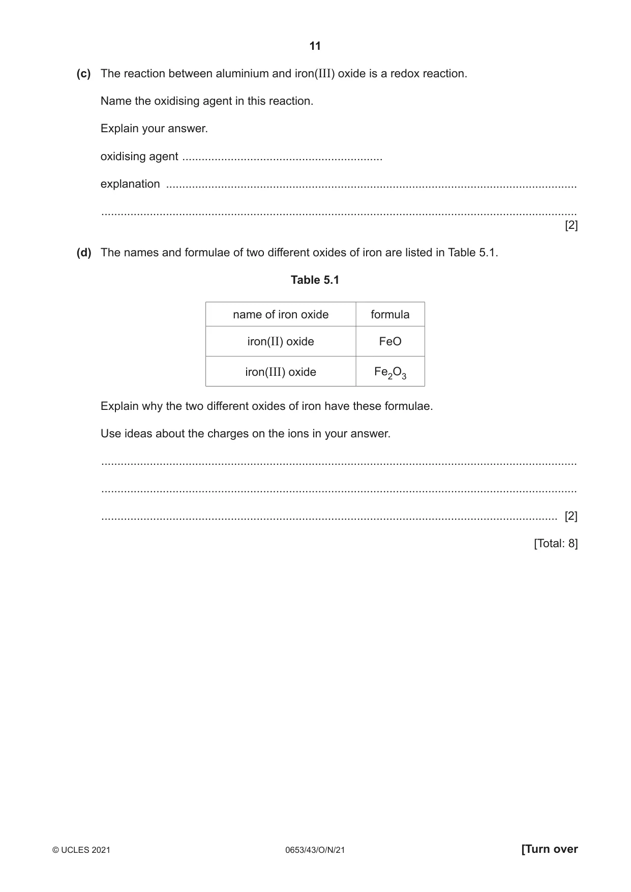 Cambridge IGCSE Science - Combined 0653 2021 Oct/Nov Paper 4 · Variant 3 question paper, page 11 of 24