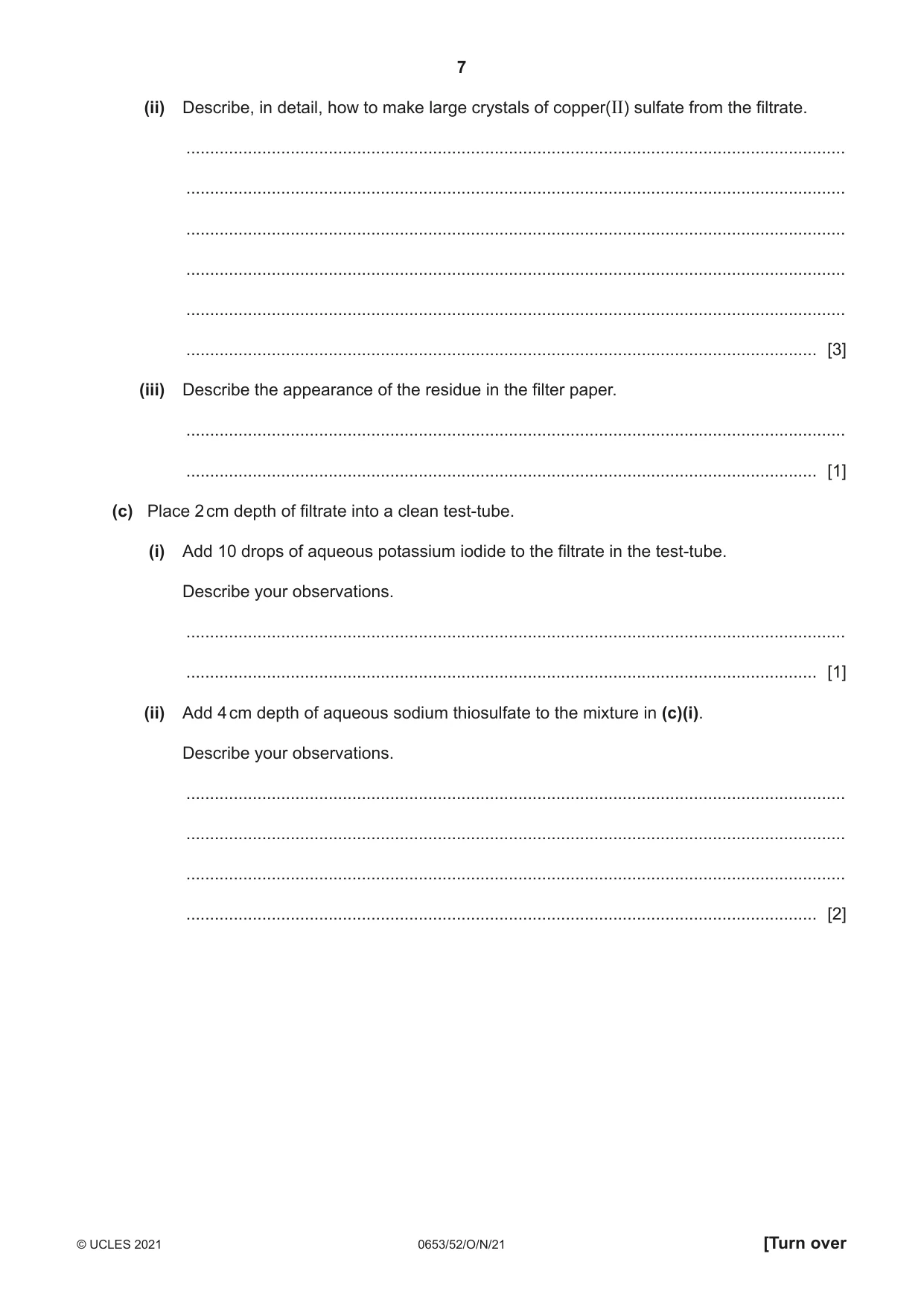 Cambridge IGCSE Science - Combined 0653 2021 Oct/Nov Paper 5 · Variant 2 question paper, page 7 of 16