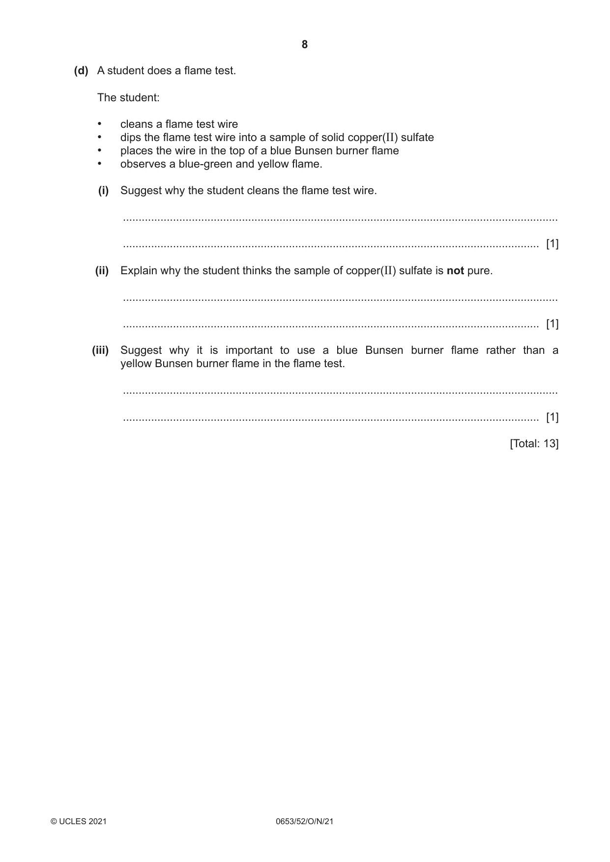 Cambridge IGCSE Science - Combined 0653 2021 Oct/Nov Paper 5 · Variant 2 question paper, page 8 of 16
