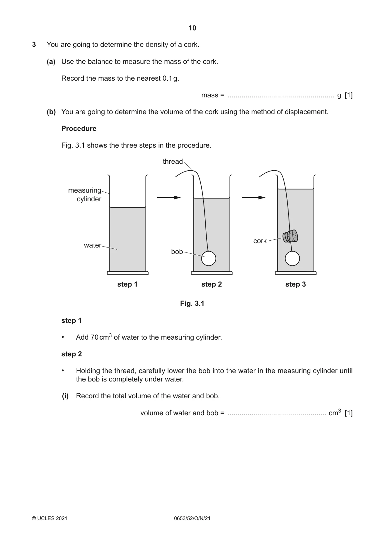 Cambridge IGCSE Science - Combined 0653 2021 Oct/Nov Paper 5 · Variant 2 question paper, page 10 of 16