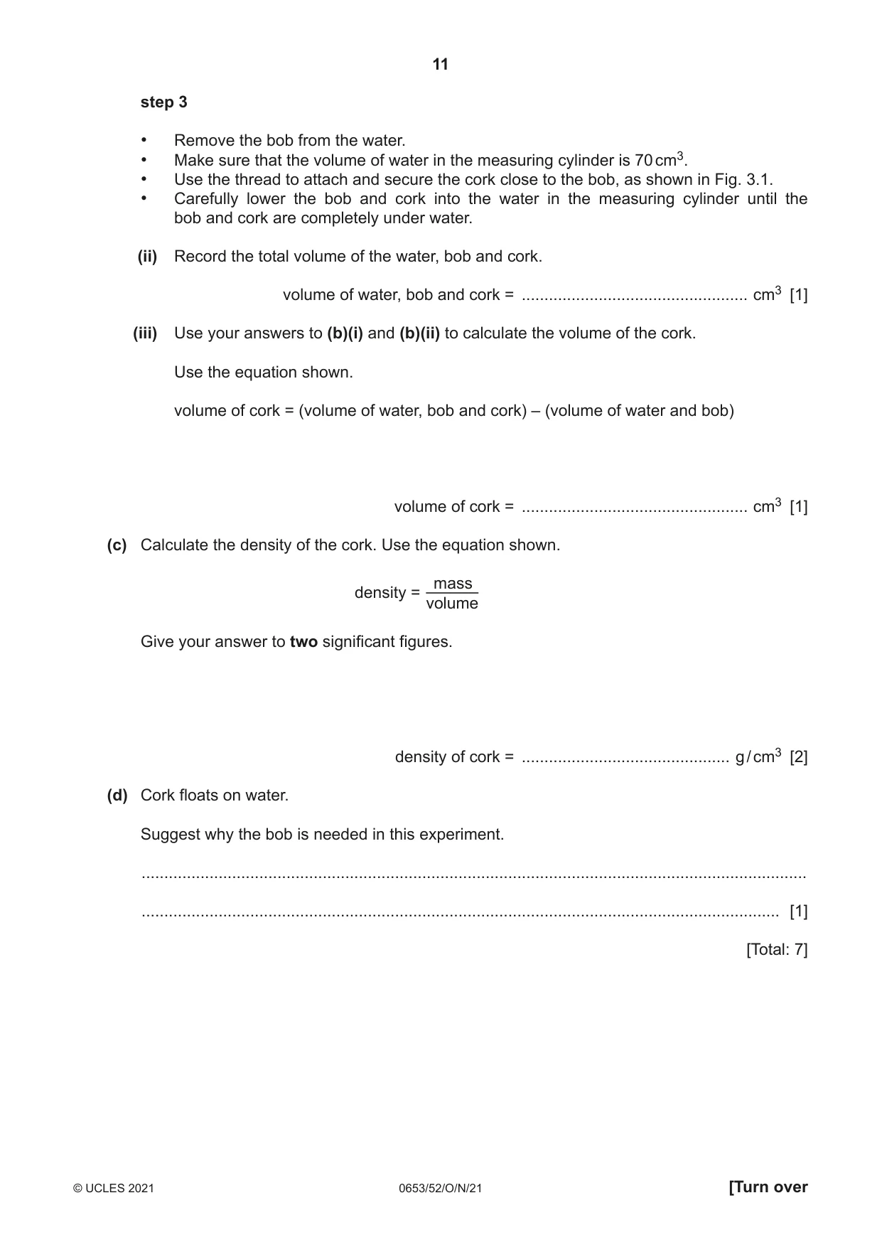 Cambridge IGCSE Science - Combined 0653 2021 Oct/Nov Paper 5 · Variant 2 question paper, page 11 of 16