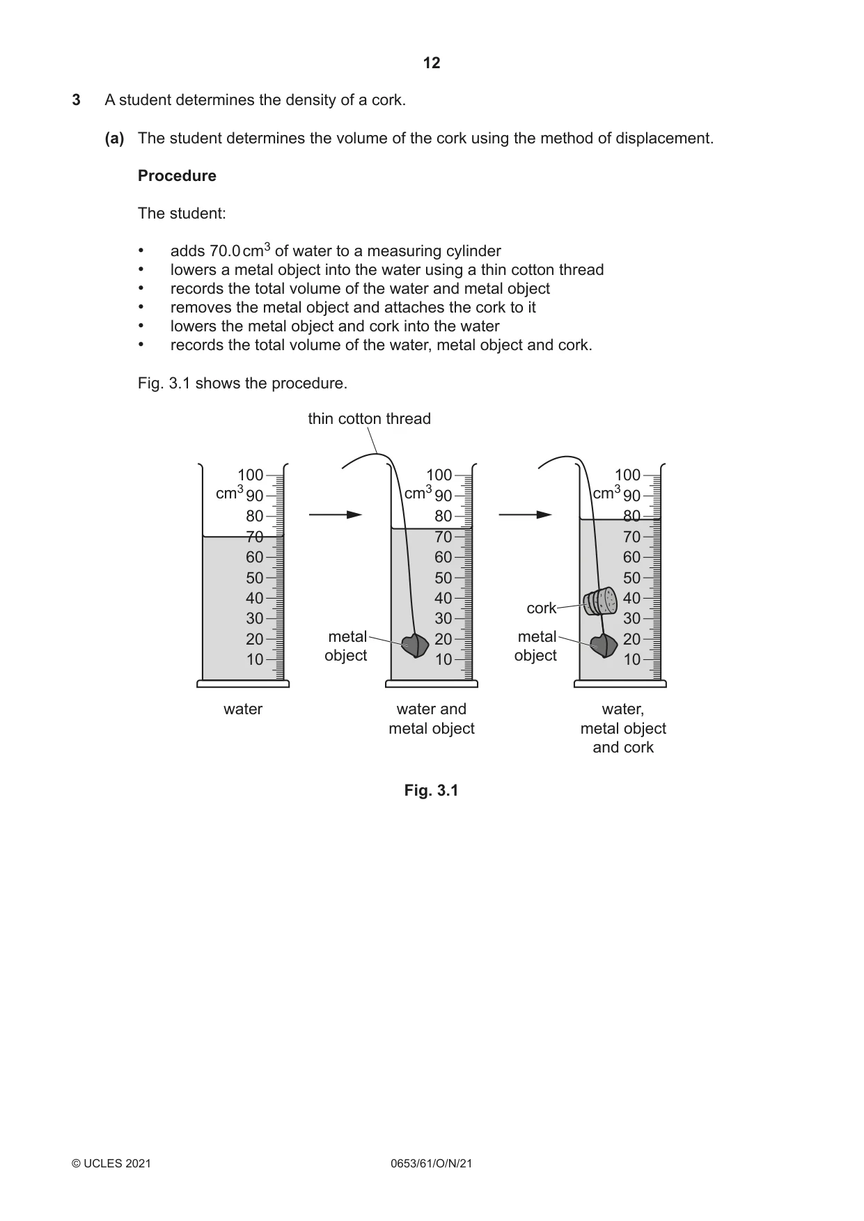 Cambridge IGCSE Science - Combined 0653 2021 Oct/Nov Paper 6 · Variant 1 question paper, page 12 of 20