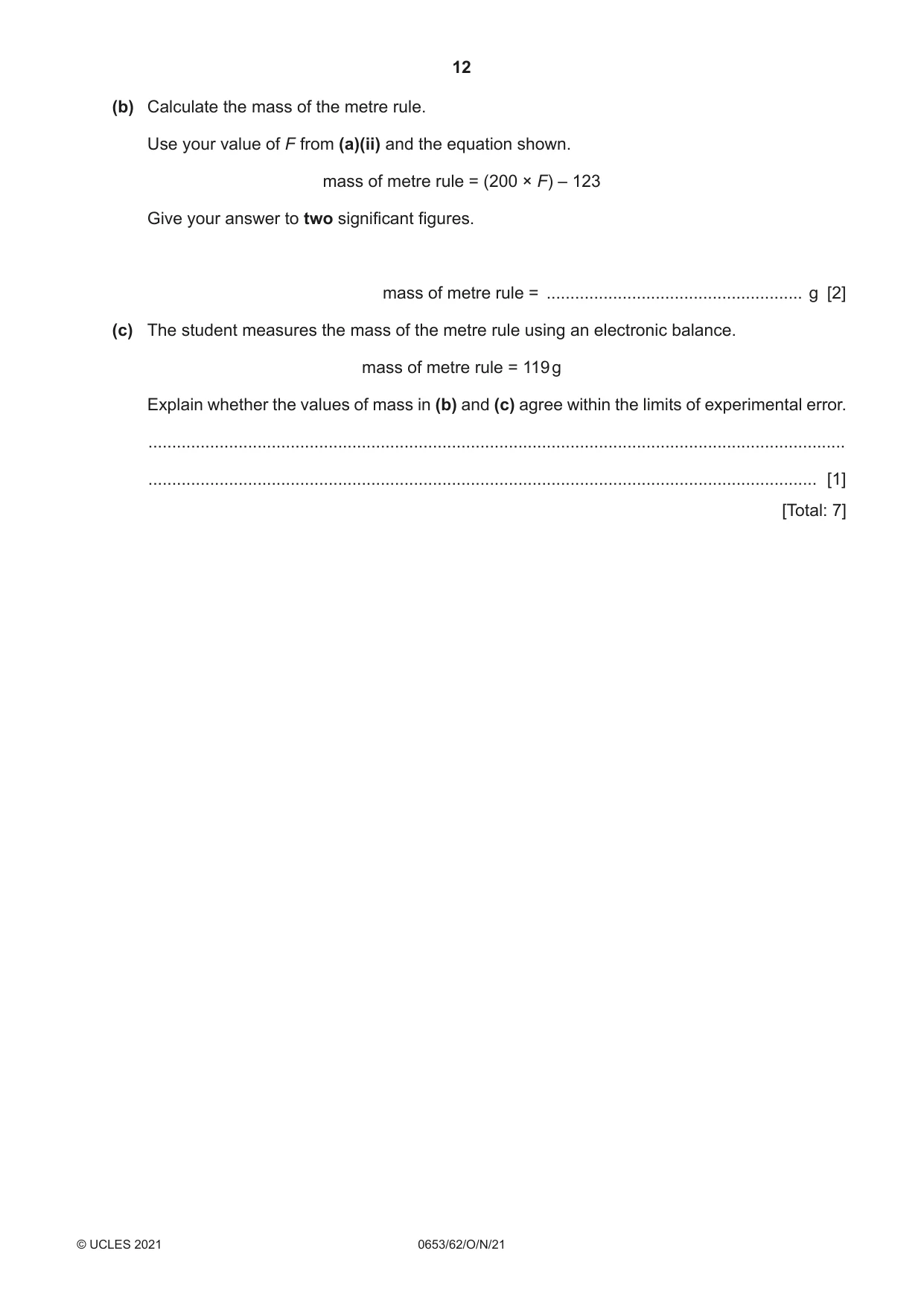Cambridge IGCSE Science - Combined 0653 2021 Oct/Nov Paper 6 · Variant 2 question paper, page 12 of 16