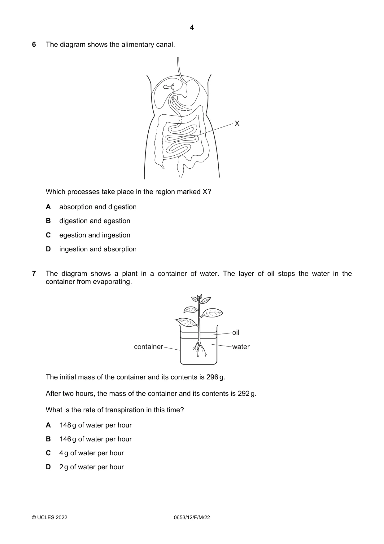 Cambridge IGCSE Science - Combined 0653 2022 Feb/March Paper 1 · Variant 2 question paper, page 4 of 16