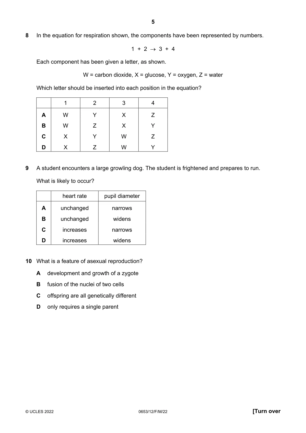 Cambridge IGCSE Science - Combined 0653 2022 Feb/March Paper 1 · Variant 2 question paper, page 5 of 16