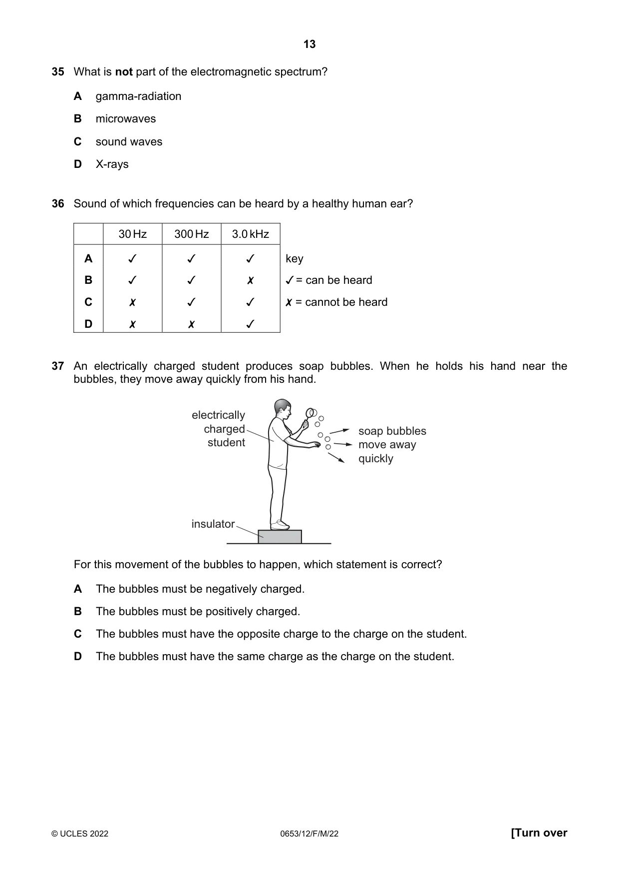 Cambridge IGCSE Science - Combined 0653 2022 Feb/March Paper 1 · Variant 2 question paper, page 13 of 16