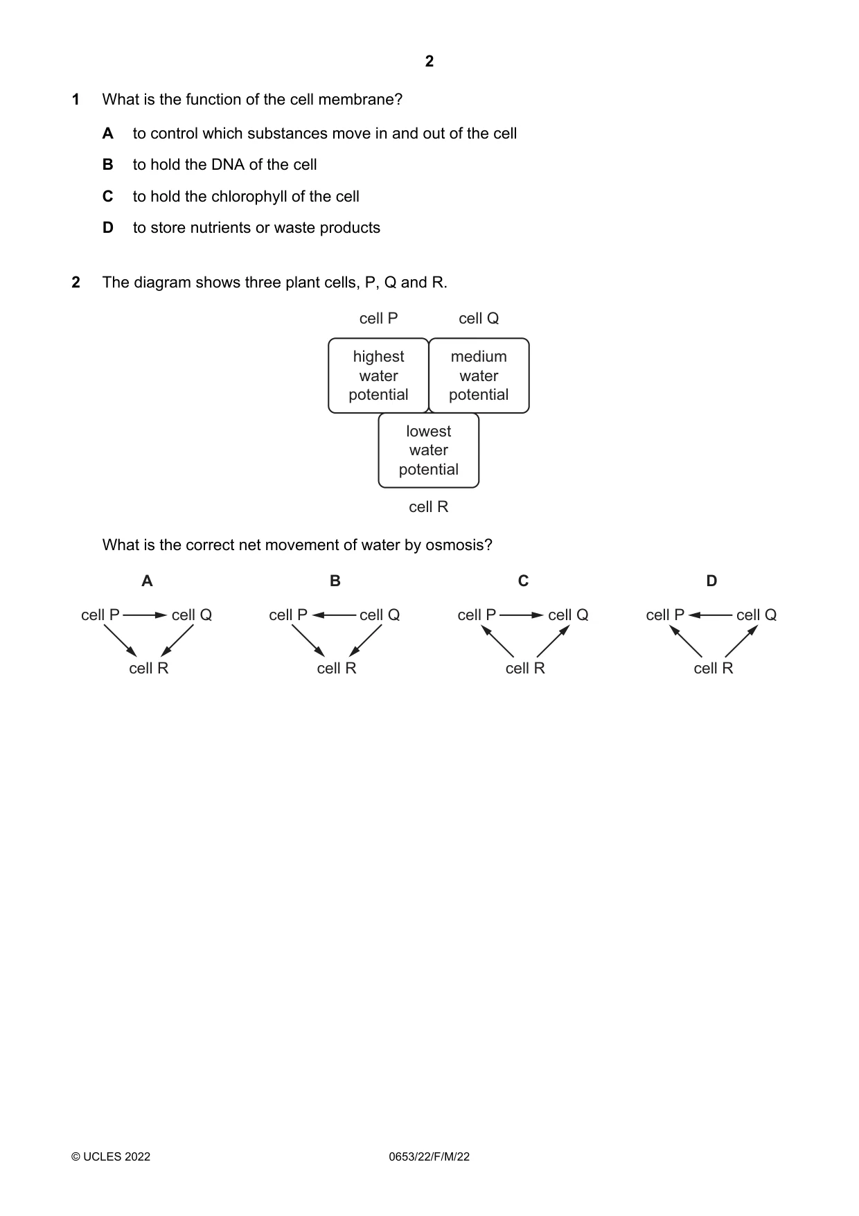 Cambridge IGCSE Science - Combined 0653 2022 Feb/March Paper 2 · Variant 2 question paper, page 2 of 16