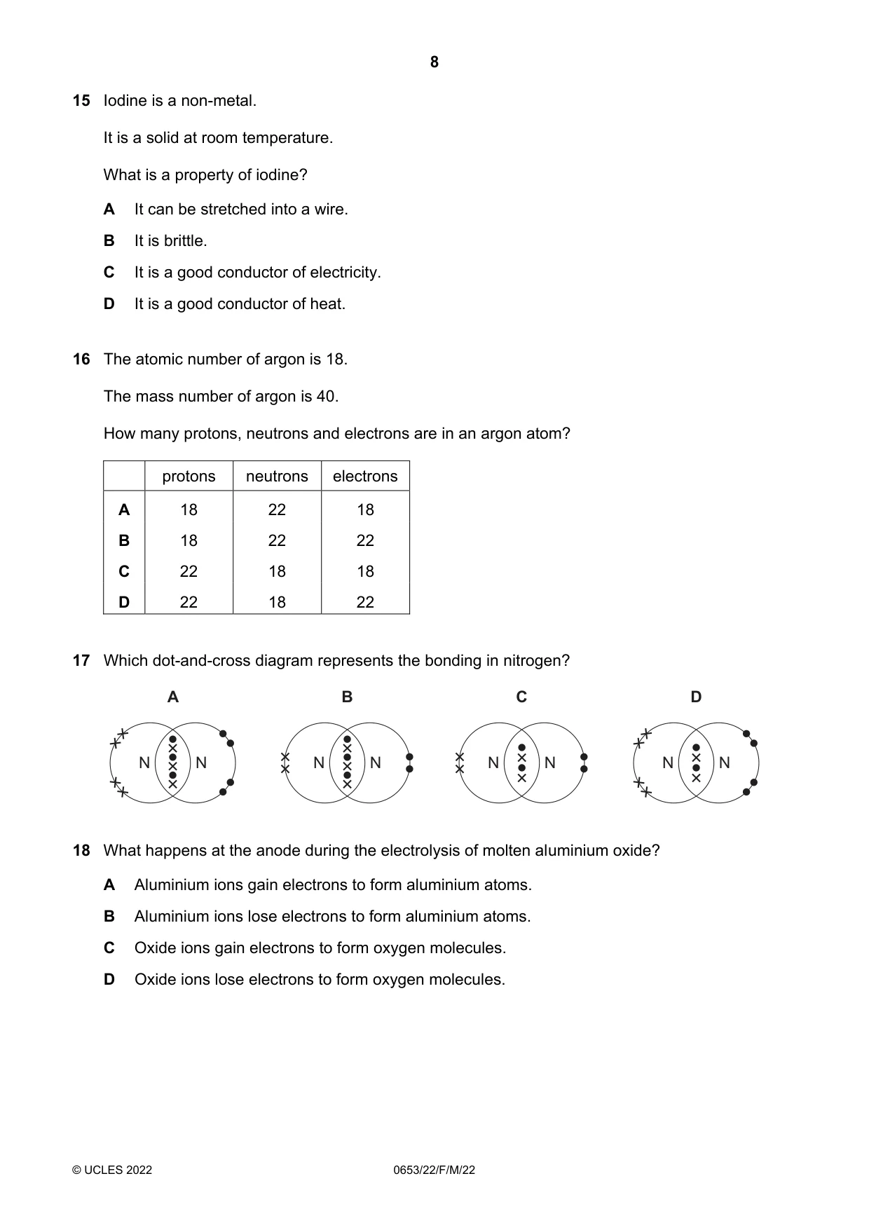 Cambridge IGCSE Science - Combined 0653 2022 Feb/March Paper 2 · Variant 2 question paper, page 8 of 16
