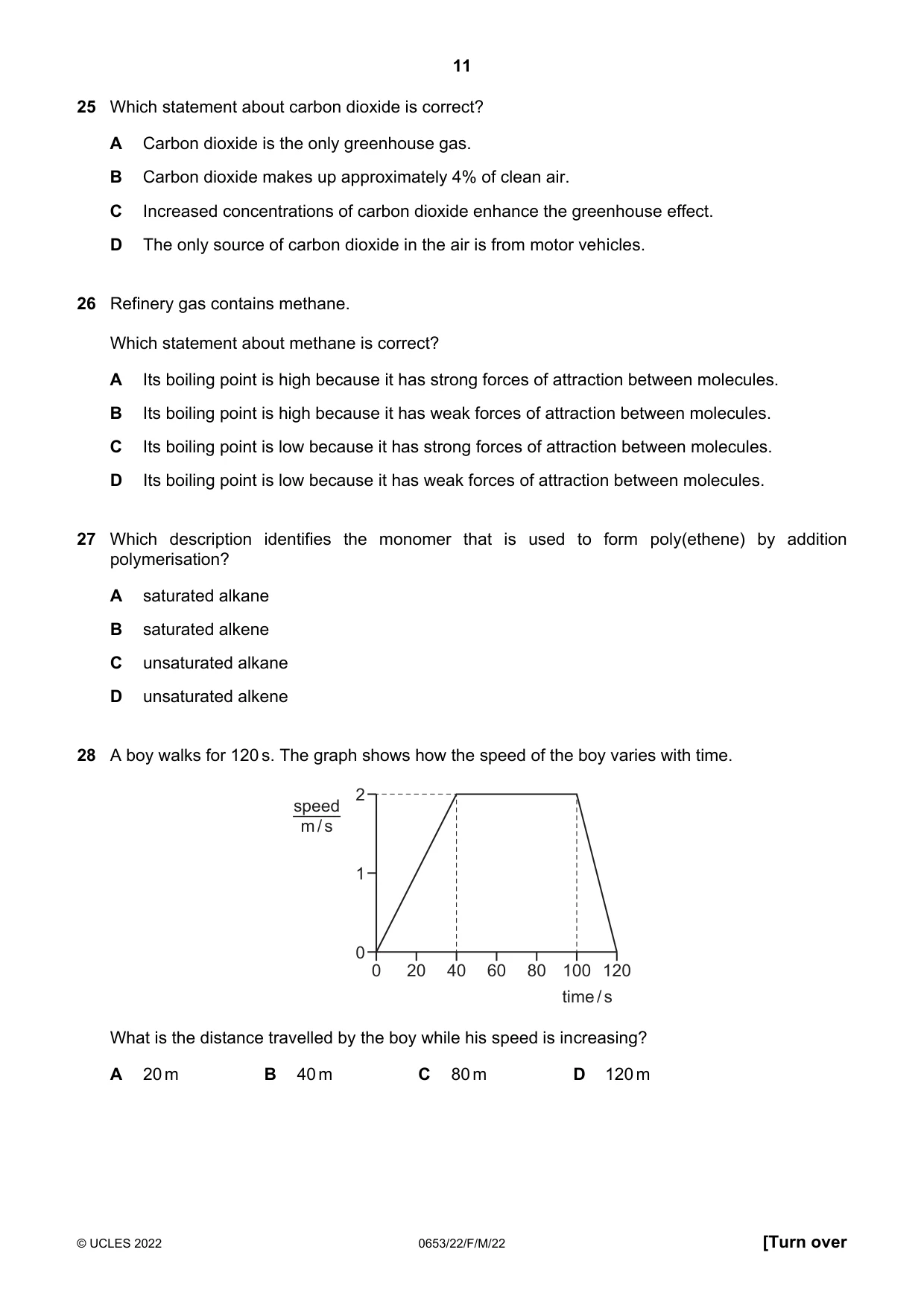 Cambridge IGCSE Science - Combined 0653 2022 Feb/March Paper 2 · Variant 2 question paper, page 11 of 16