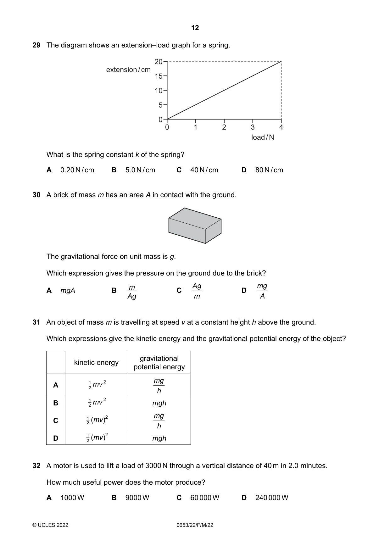 Cambridge IGCSE Science - Combined 0653 2022 Feb/March Paper 2 · Variant 2 question paper, page 12 of 16
