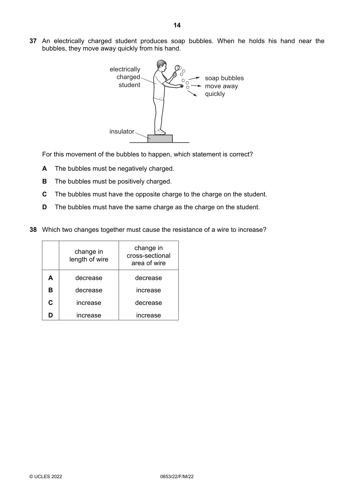 Cambridge IGCSE Science - Combined 0653 2022 Feb/March Paper 2 · Variant 2 question paper, page 14 of 16