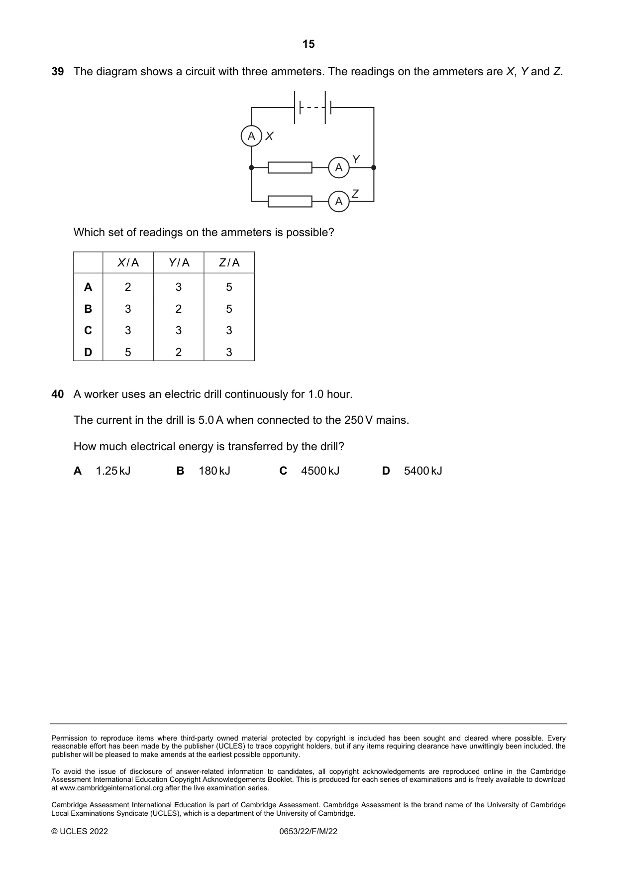 Cambridge IGCSE Science - Combined 0653 2022 Feb/March Paper 2 · Variant 2 question paper, page 15 of 16