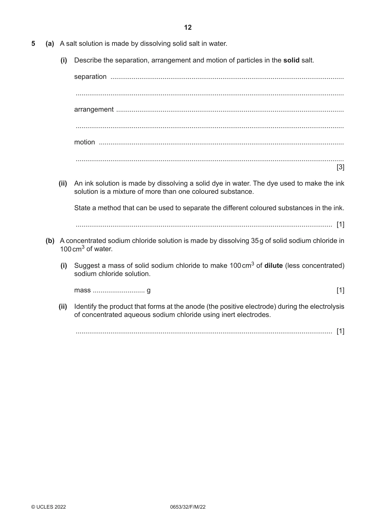 Cambridge IGCSE Science - Combined 0653 2022 Feb/March Paper 3 · Variant 2 question paper, page 12 of 24