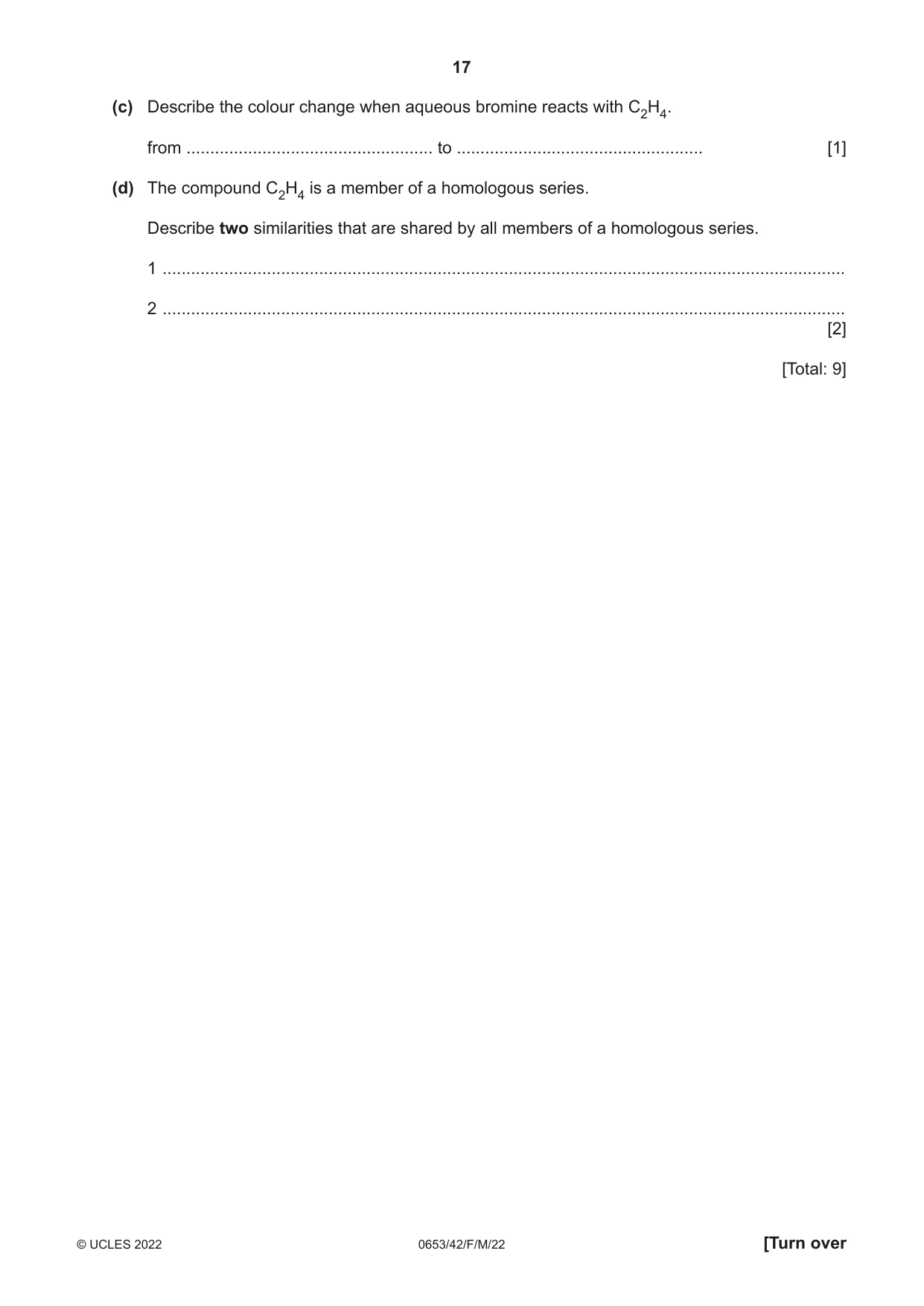 Cambridge IGCSE Science - Combined 0653 2022 Feb/March Paper 4 · Variant 2 question paper, page 17 of 24