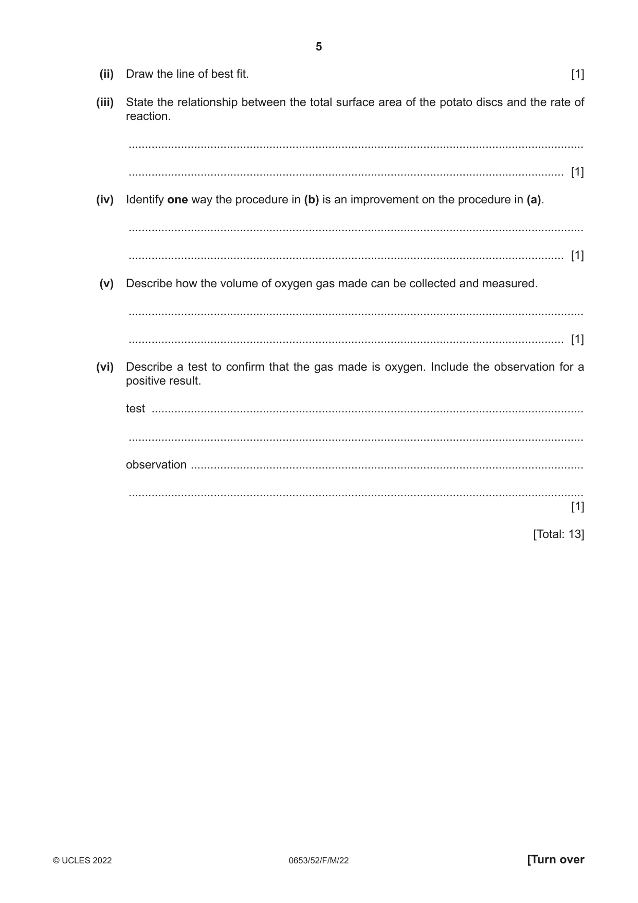 Cambridge IGCSE Science - Combined 0653 2022 Feb/March Paper 5 · Variant 2 question paper, page 5 of 16