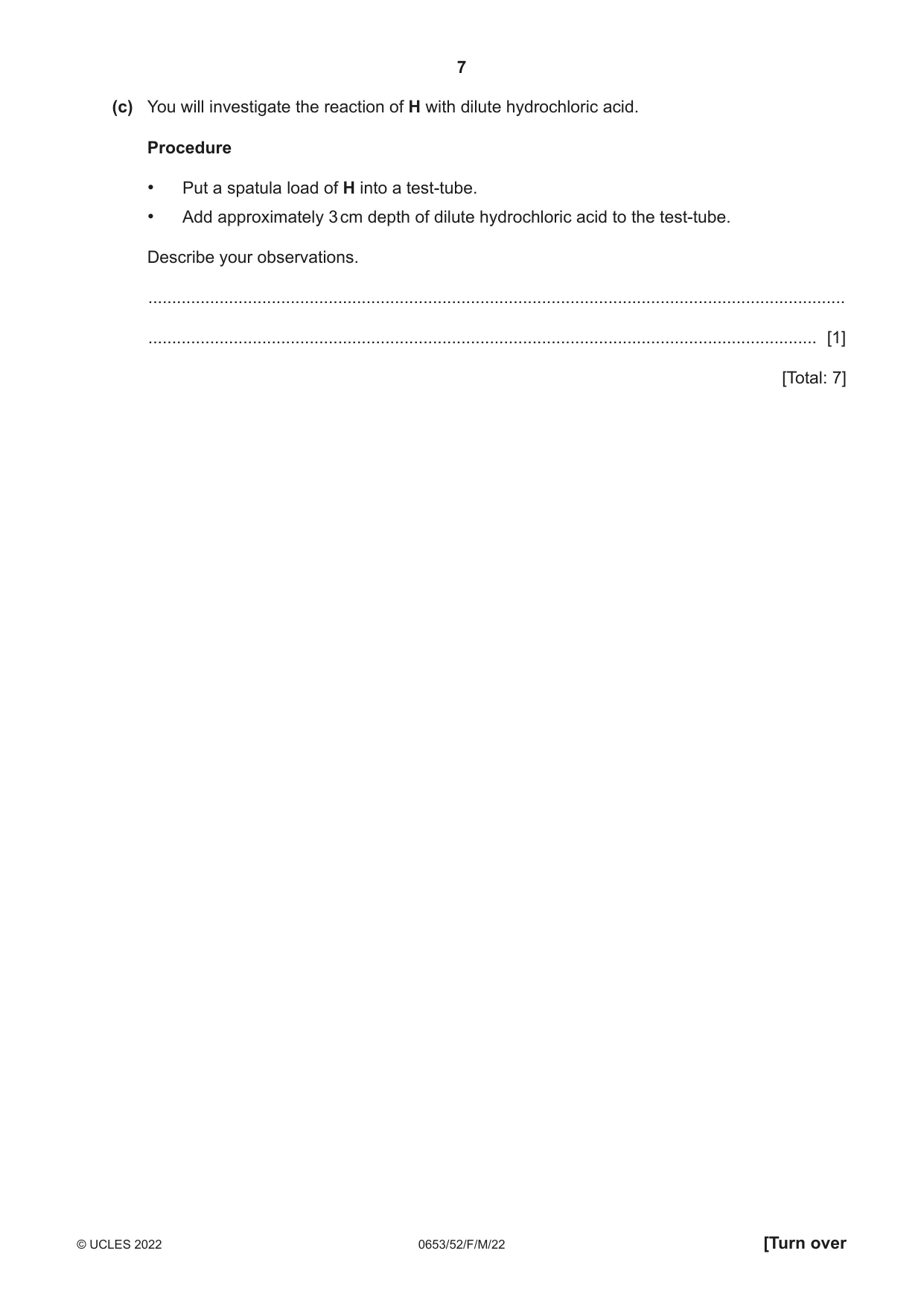 Cambridge IGCSE Science - Combined 0653 2022 Feb/March Paper 5 · Variant 2 question paper, page 7 of 16