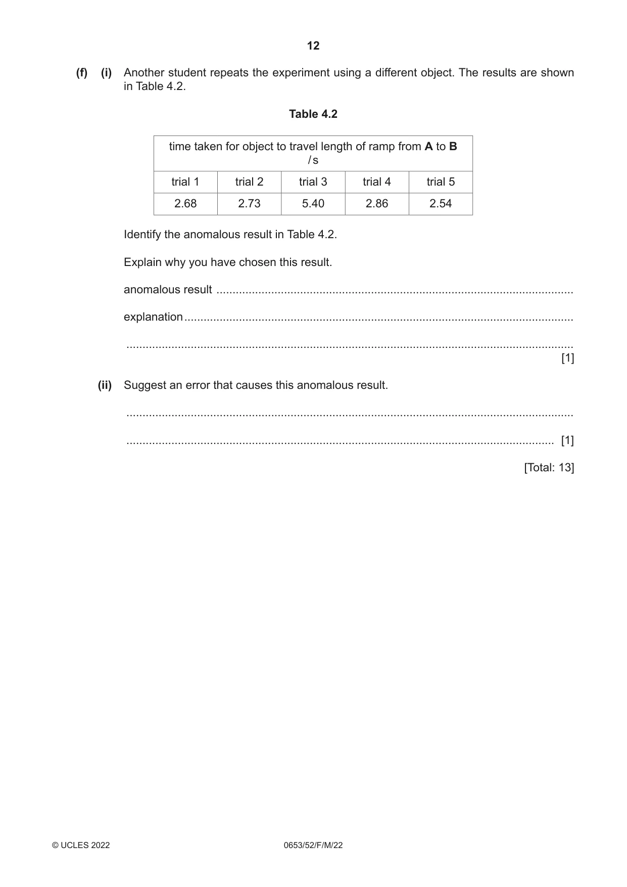 Cambridge IGCSE Science - Combined 0653 2022 Feb/March Paper 5 · Variant 2 question paper, page 12 of 16