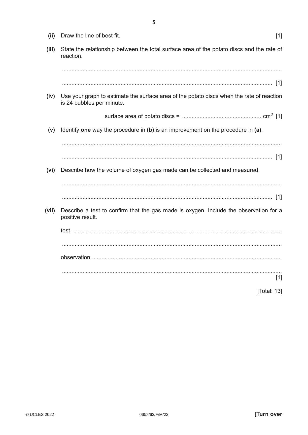 Cambridge IGCSE Science - Combined 0653 2022 Feb/March Paper 6 · Variant 2 question paper, page 5 of 12