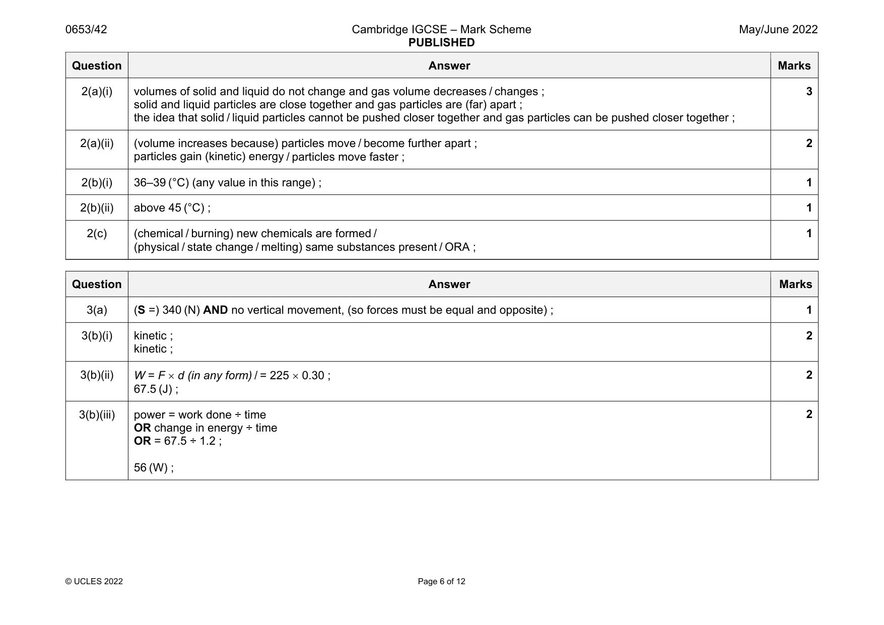 Mark scheme, page 6 of 12