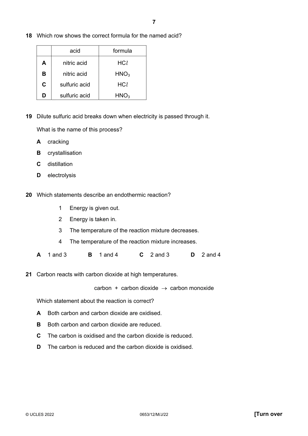 Cambridge IGCSE Science - Combined 0653 2022 May/June Paper 1 · Variant 2 question paper, page 7 of 16