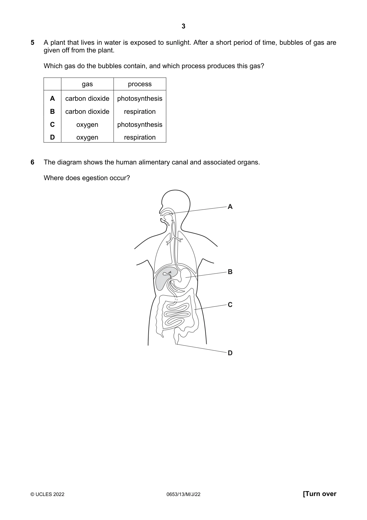 Cambridge IGCSE Science - Combined 0653 2022 May/June Paper 1 · Variant 3 question paper, page 3 of 16