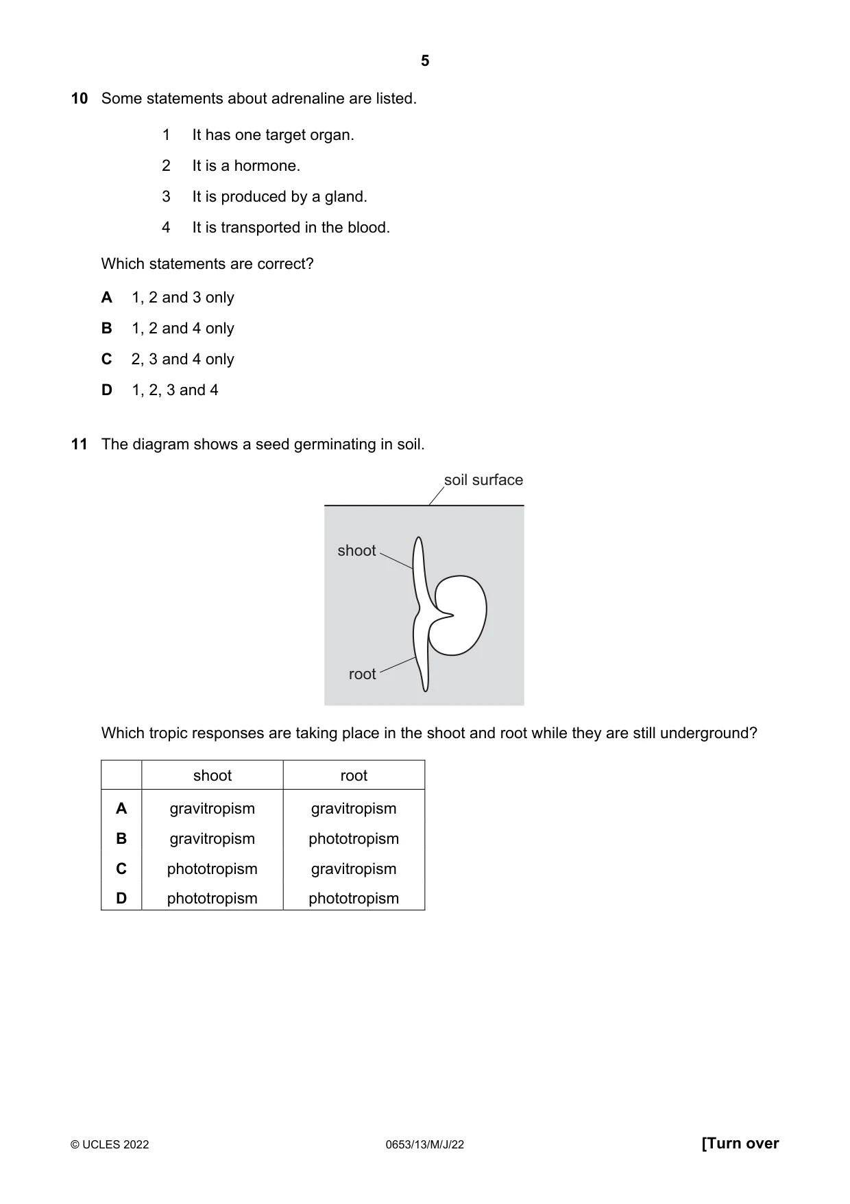 Cambridge IGCSE Science - Combined 0653 2022 May/June Paper 1 · Variant 3 question paper, page 5 of 16