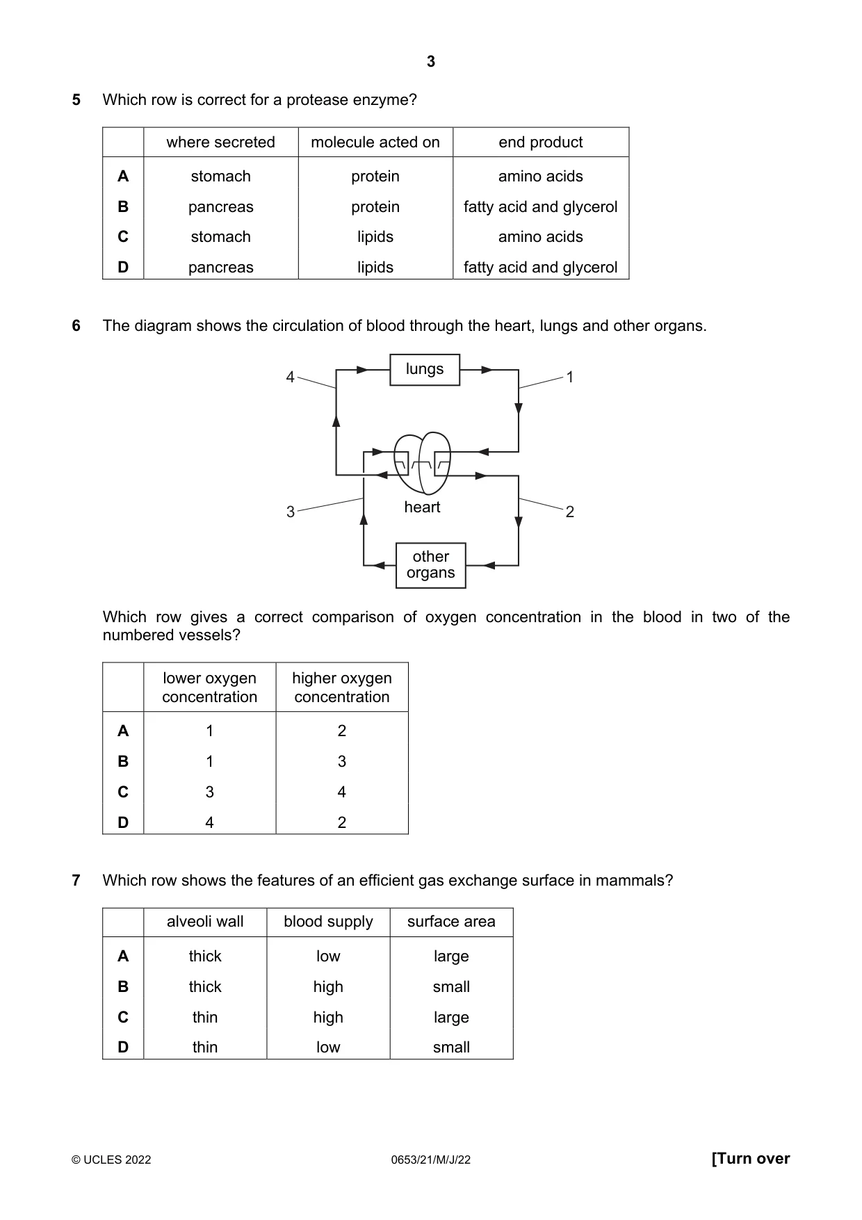 Cambridge IGCSE Science - Combined 0653 2022 May/June Paper 2 · Variant 1 question paper, page 3 of 16