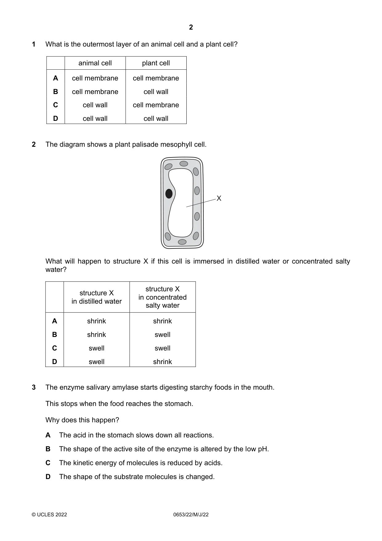 Cambridge IGCSE Science - Combined 0653 2022 May/June Paper 2 · Variant 2 question paper, page 2 of 16