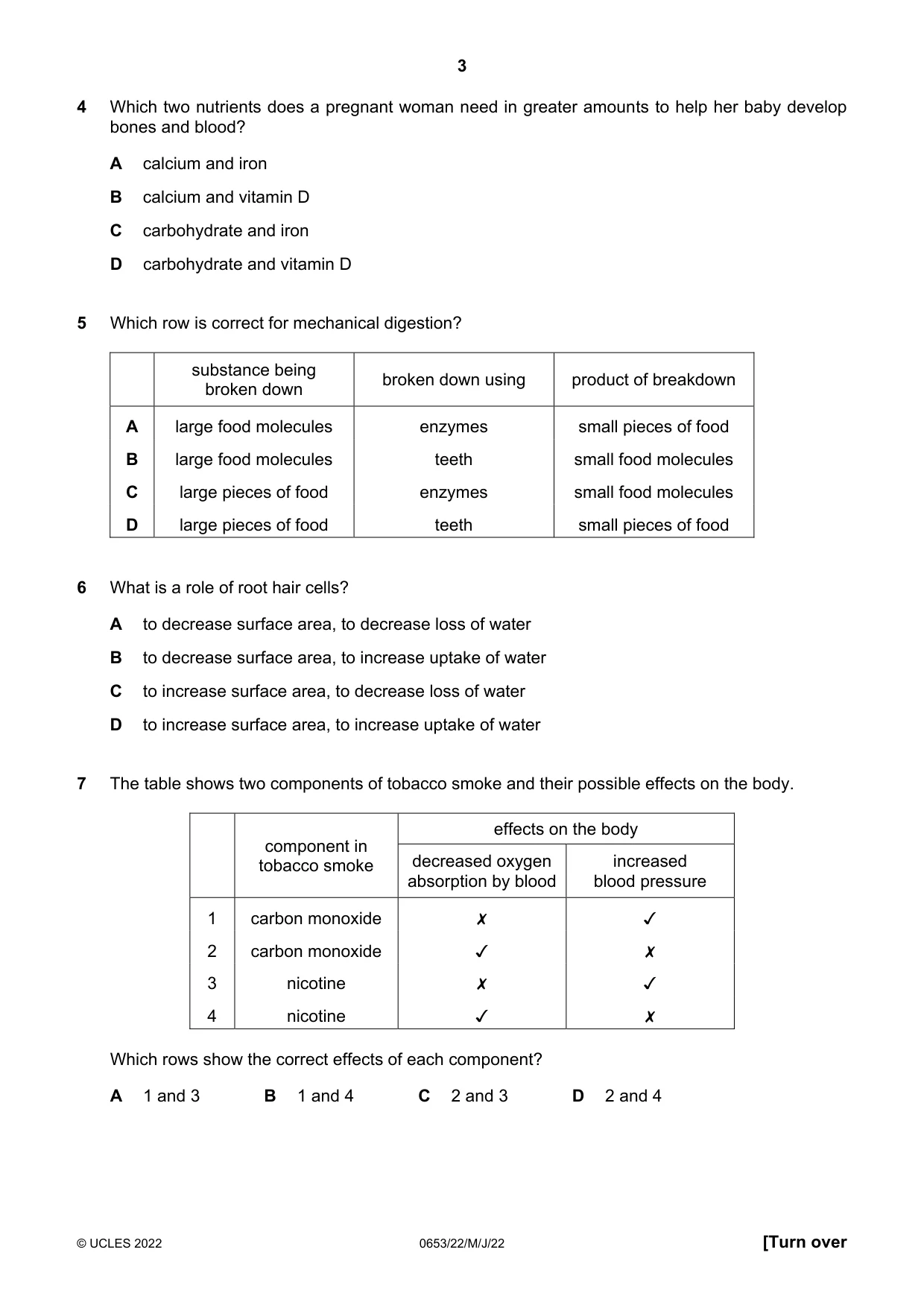 Cambridge IGCSE Science - Combined 0653 2022 May/June Paper 2 · Variant 2 question paper, page 3 of 16