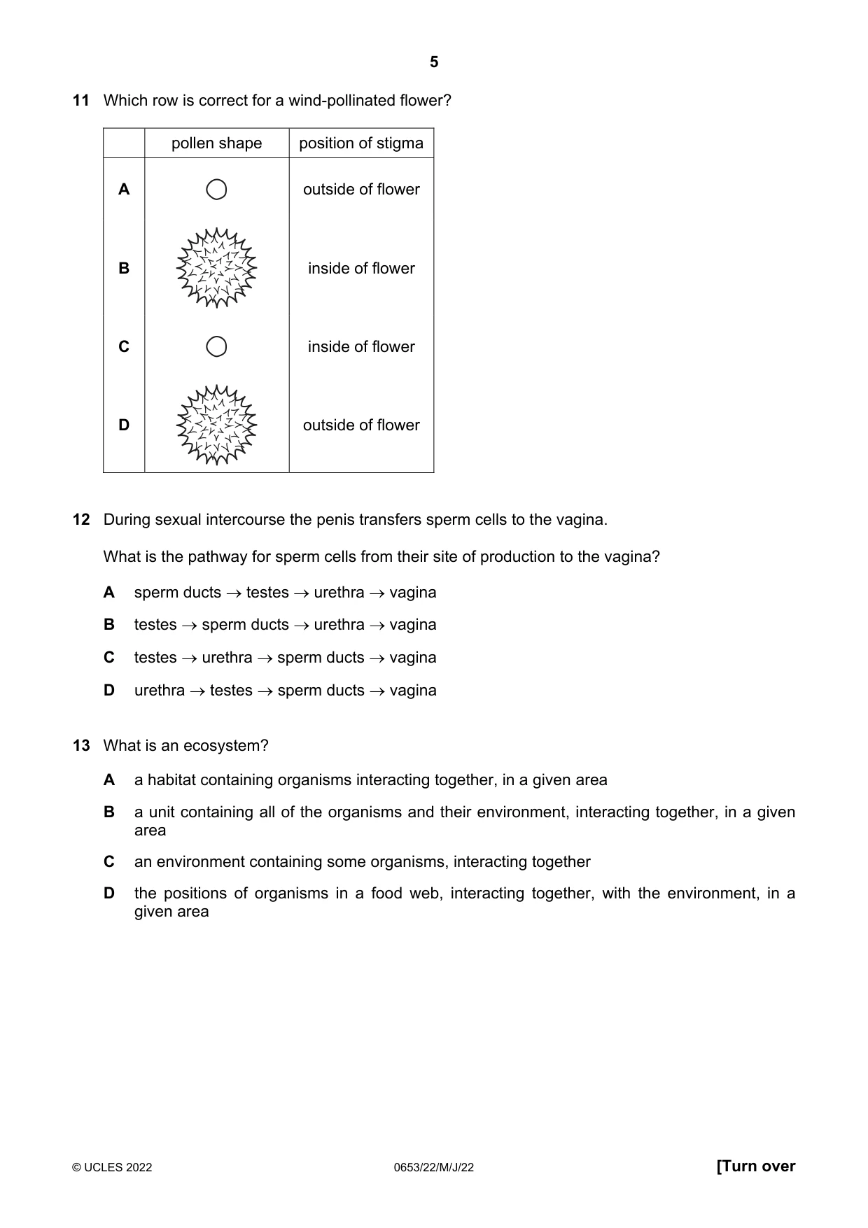 Cambridge IGCSE Science - Combined 0653 2022 May/June Paper 2 · Variant 2 question paper, page 5 of 16