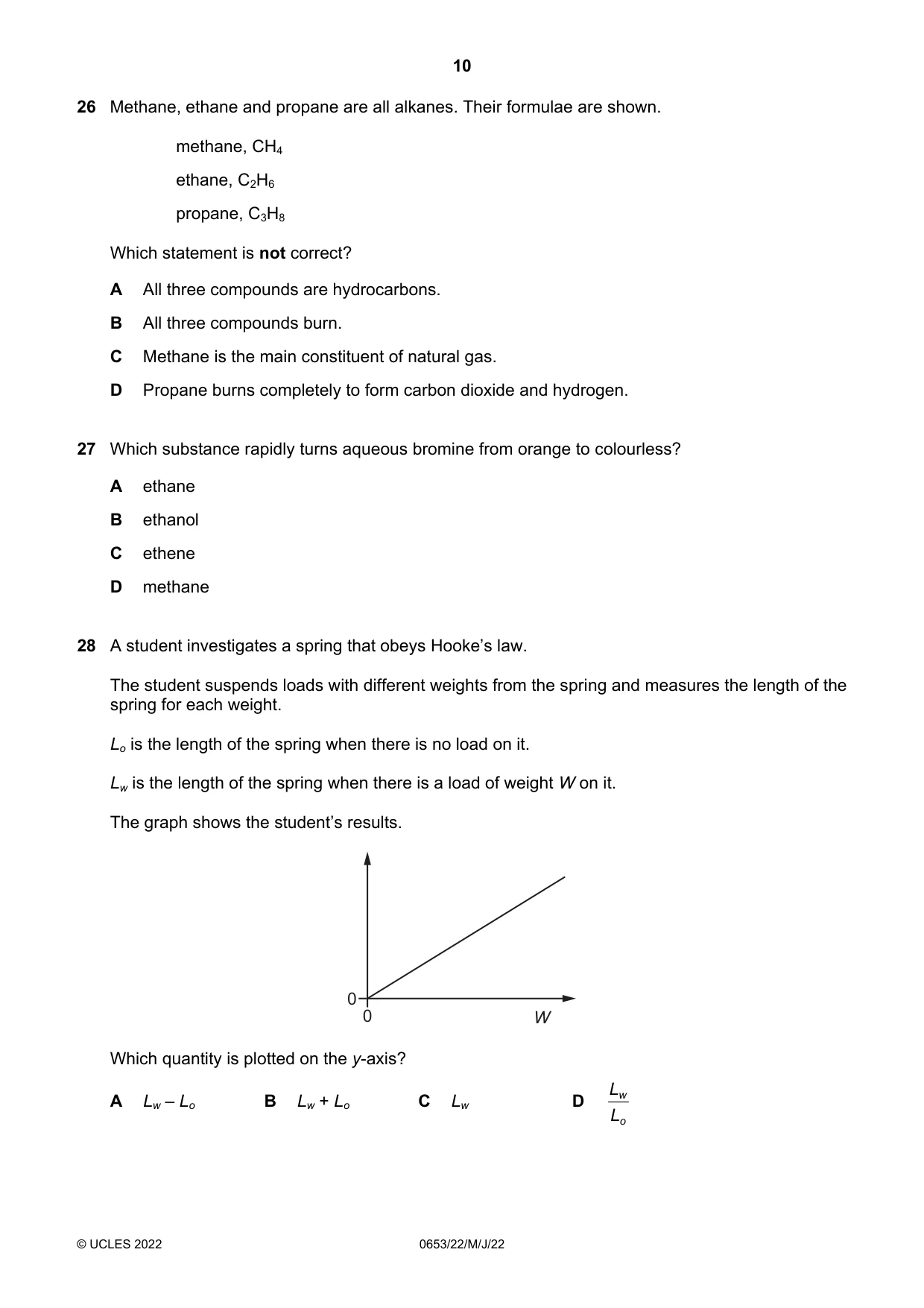 Cambridge IGCSE Science - Combined 0653 2022 May/June Paper 2 · Variant 2 question paper, page 10 of 16