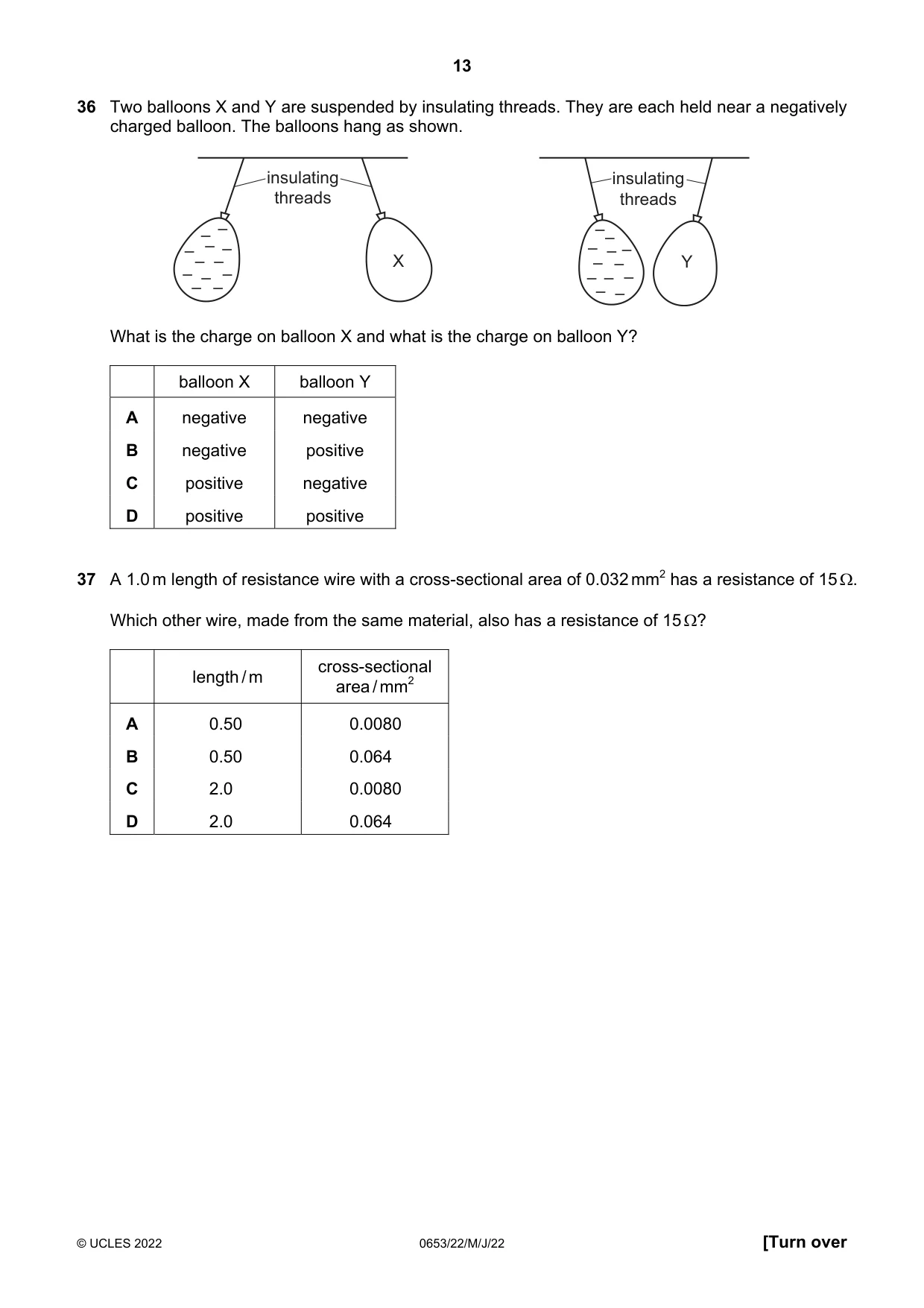 Cambridge IGCSE Science - Combined 0653 2022 May/June Paper 2 · Variant 2 question paper, page 13 of 16