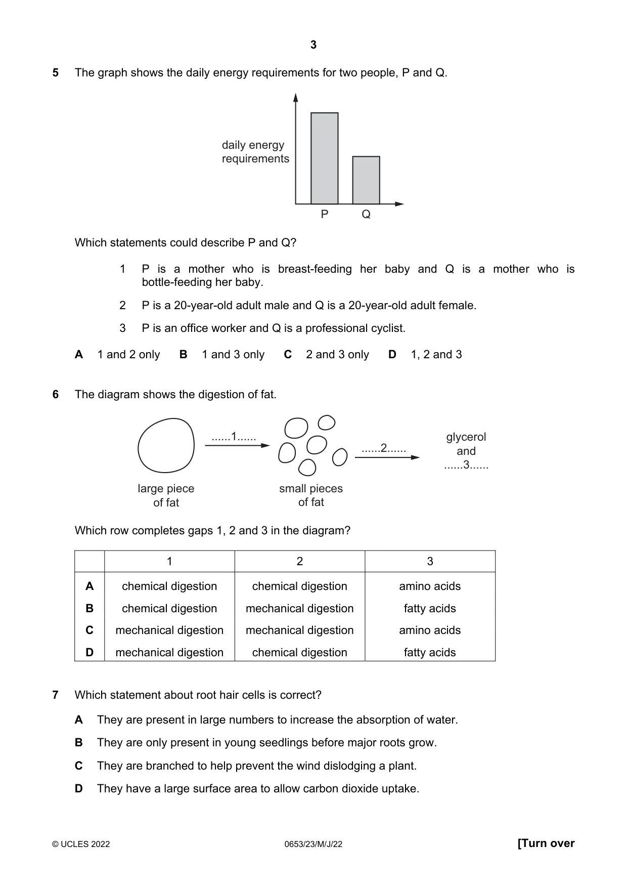 Cambridge IGCSE Science - Combined 0653 2022 May/June Paper 2 · Variant 3 question paper, page 3 of 16