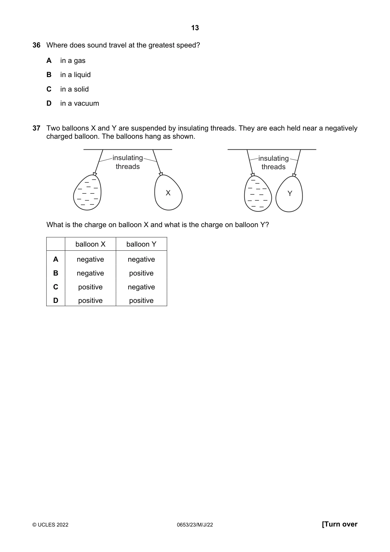 Cambridge IGCSE Science - Combined 0653 2022 May/June Paper 2 · Variant 3 question paper, page 13 of 16