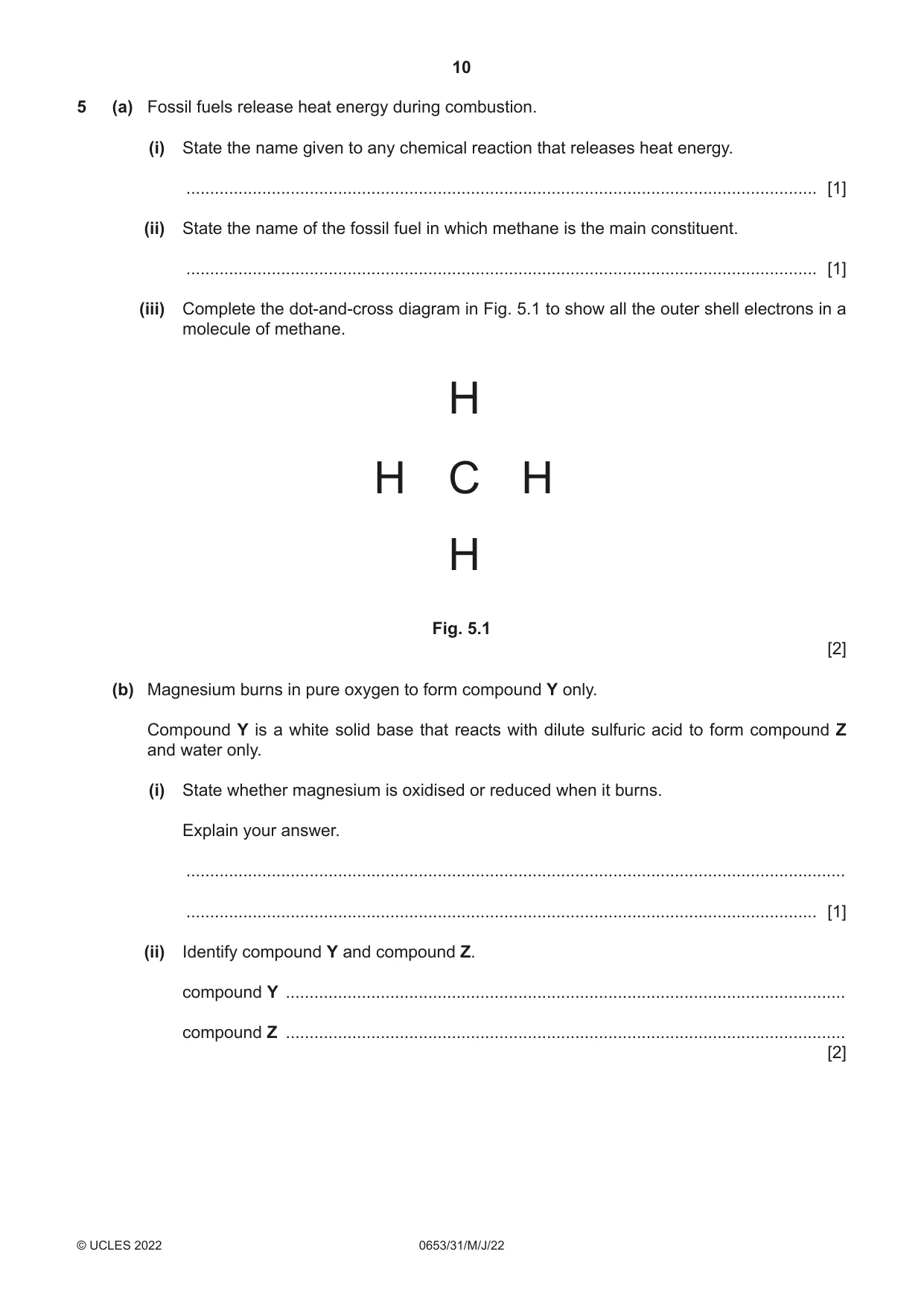 Cambridge IGCSE Science - Combined 0653 2022 May/June Paper 3 · Variant 1 question paper, page 10 of 20