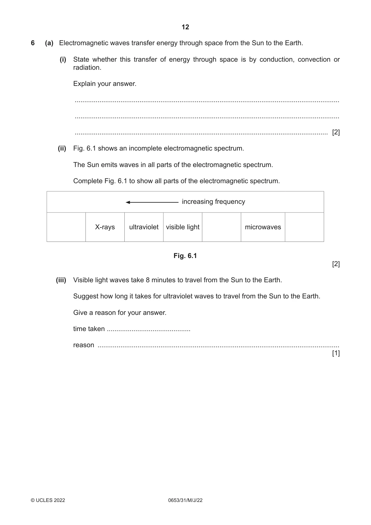 Cambridge IGCSE Science - Combined 0653 2022 May/June Paper 3 · Variant 1 question paper, page 12 of 20
