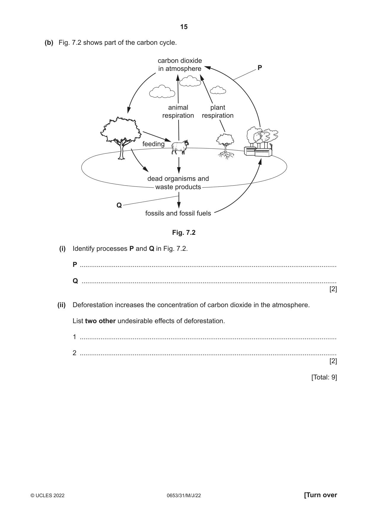 Cambridge IGCSE Science - Combined 0653 2022 May/June Paper 3 · Variant 1 question paper, page 15 of 20