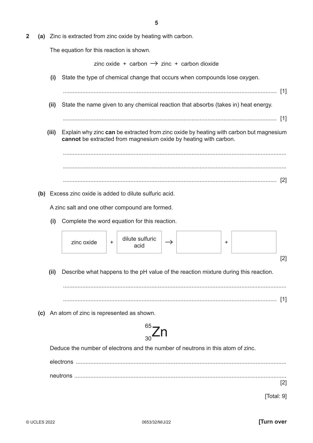 Cambridge IGCSE Science - Combined 0653 2022 May/June Paper 3 · Variant 2 question paper, page 5 of 24