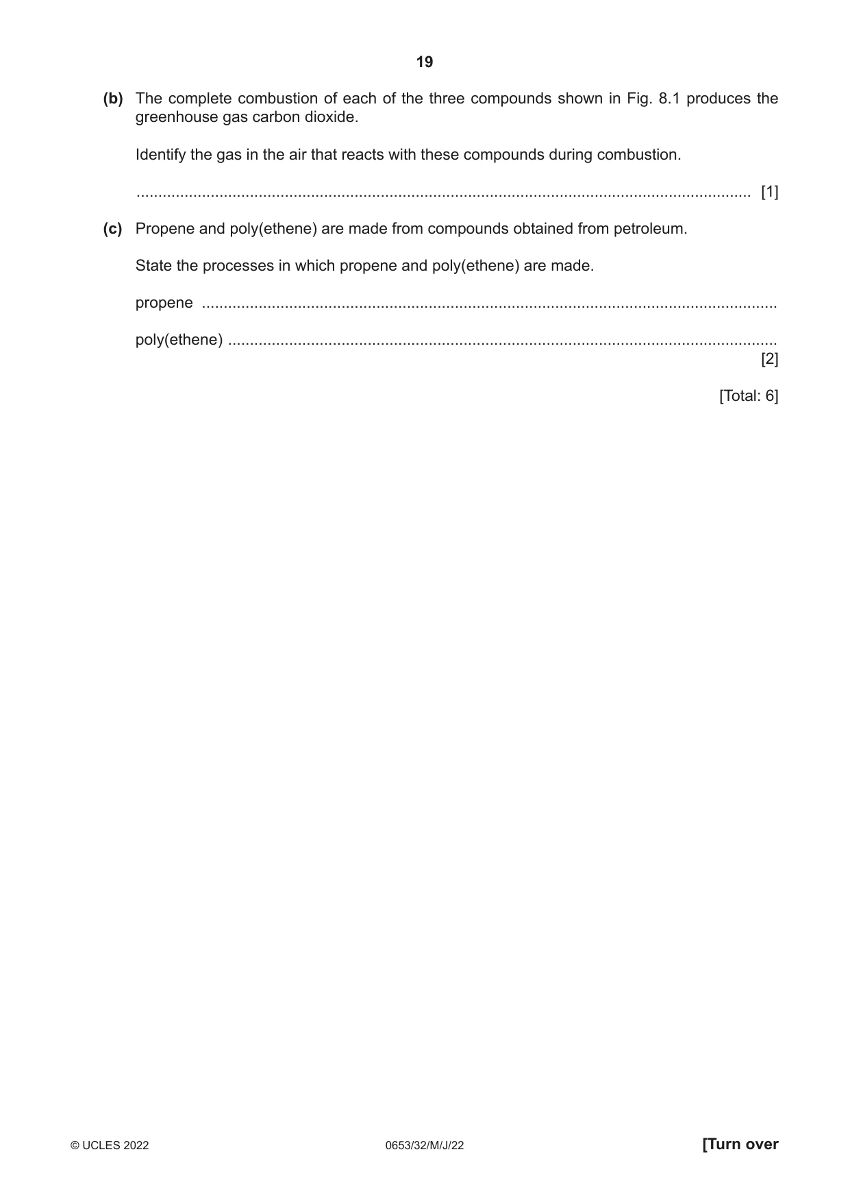Cambridge IGCSE Science - Combined 0653 2022 May/June Paper 3 · Variant 2 question paper, page 19 of 24
