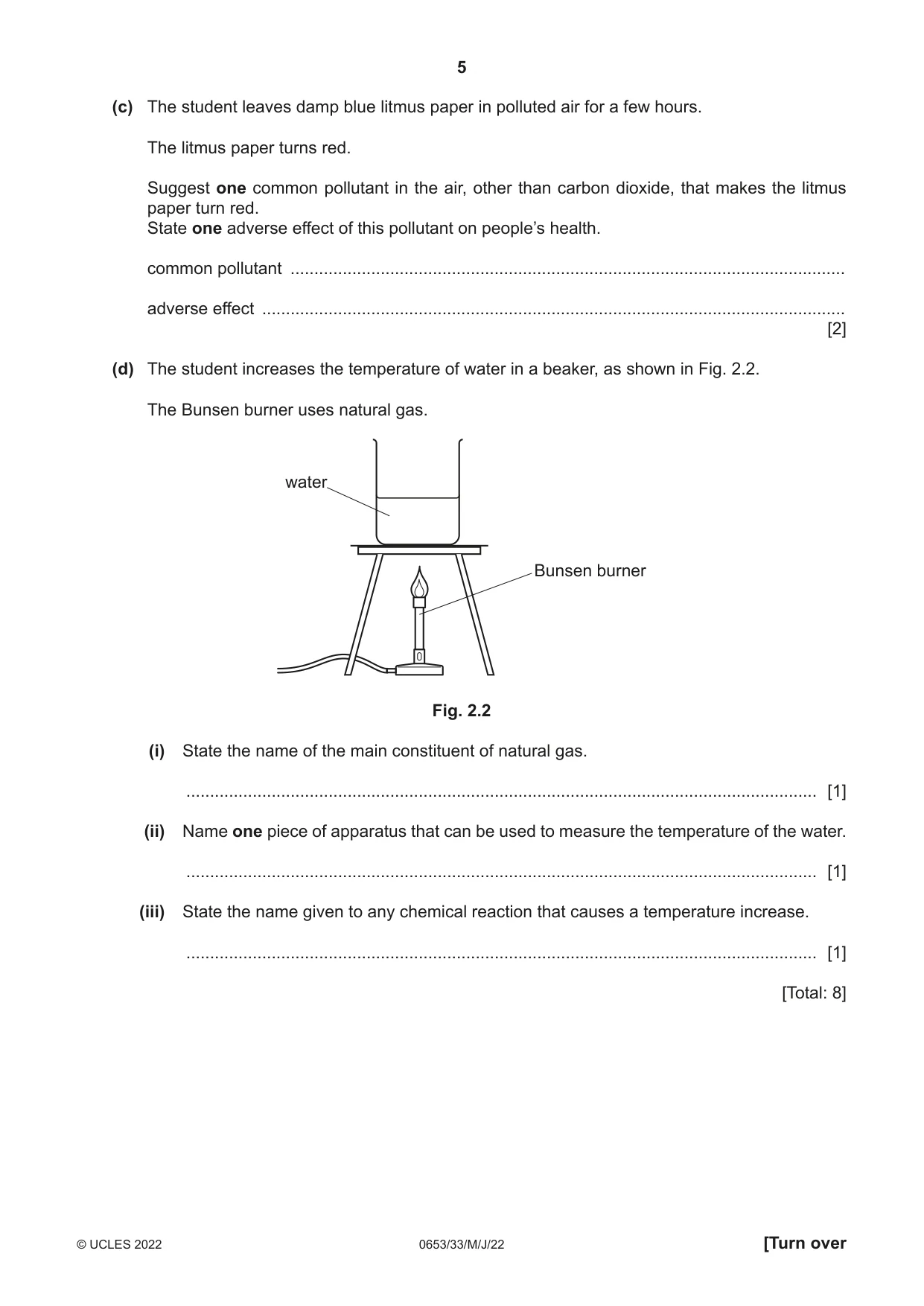 Cambridge IGCSE Science - Combined 0653 2022 May/June Paper 3 · Variant 3 question paper, page 5 of 20