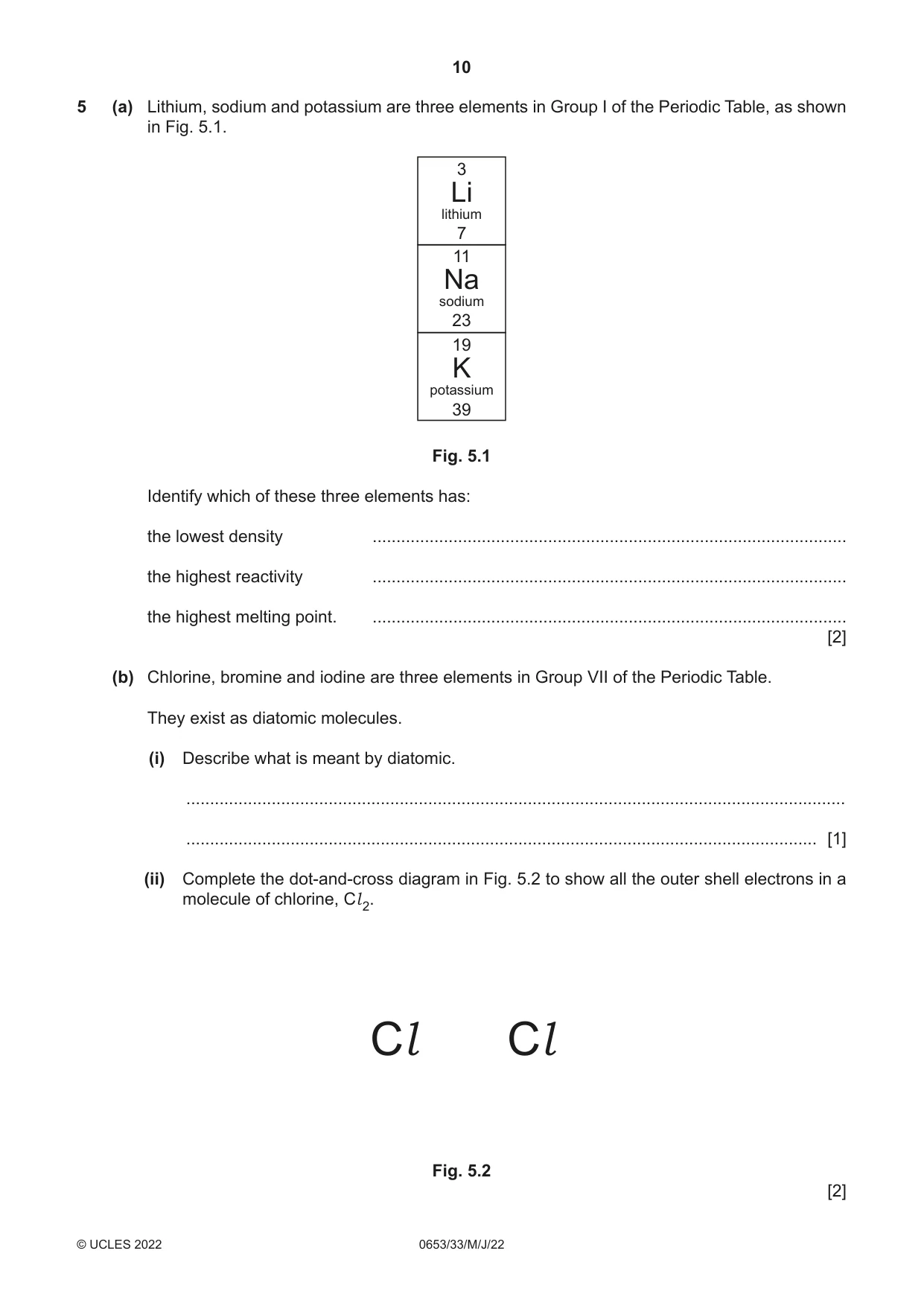 Cambridge IGCSE Science - Combined 0653 2022 May/June Paper 3 · Variant 3 question paper, page 10 of 20
