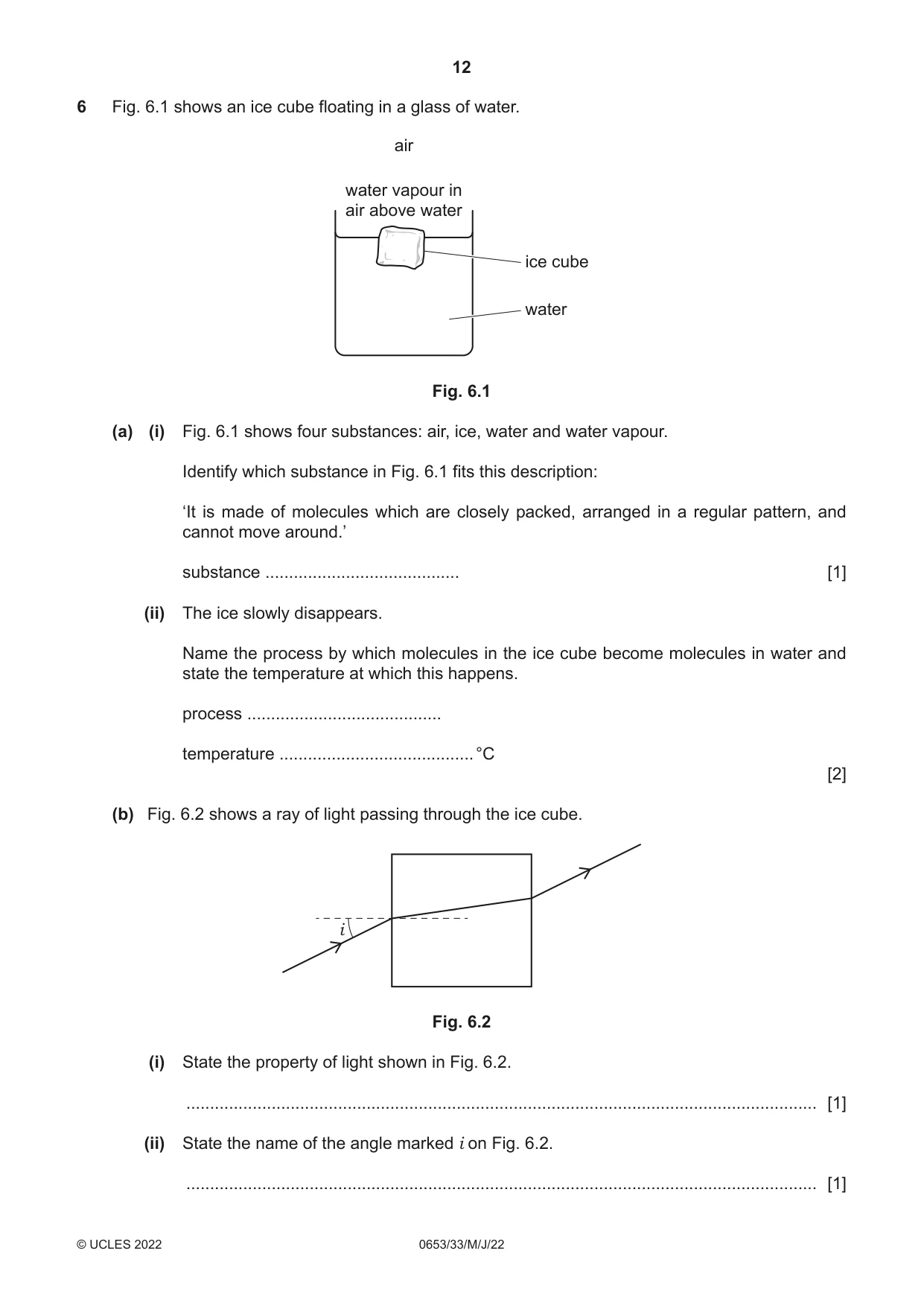 Cambridge IGCSE Science - Combined 0653 2022 May/June Paper 3 · Variant 3 question paper, page 12 of 20