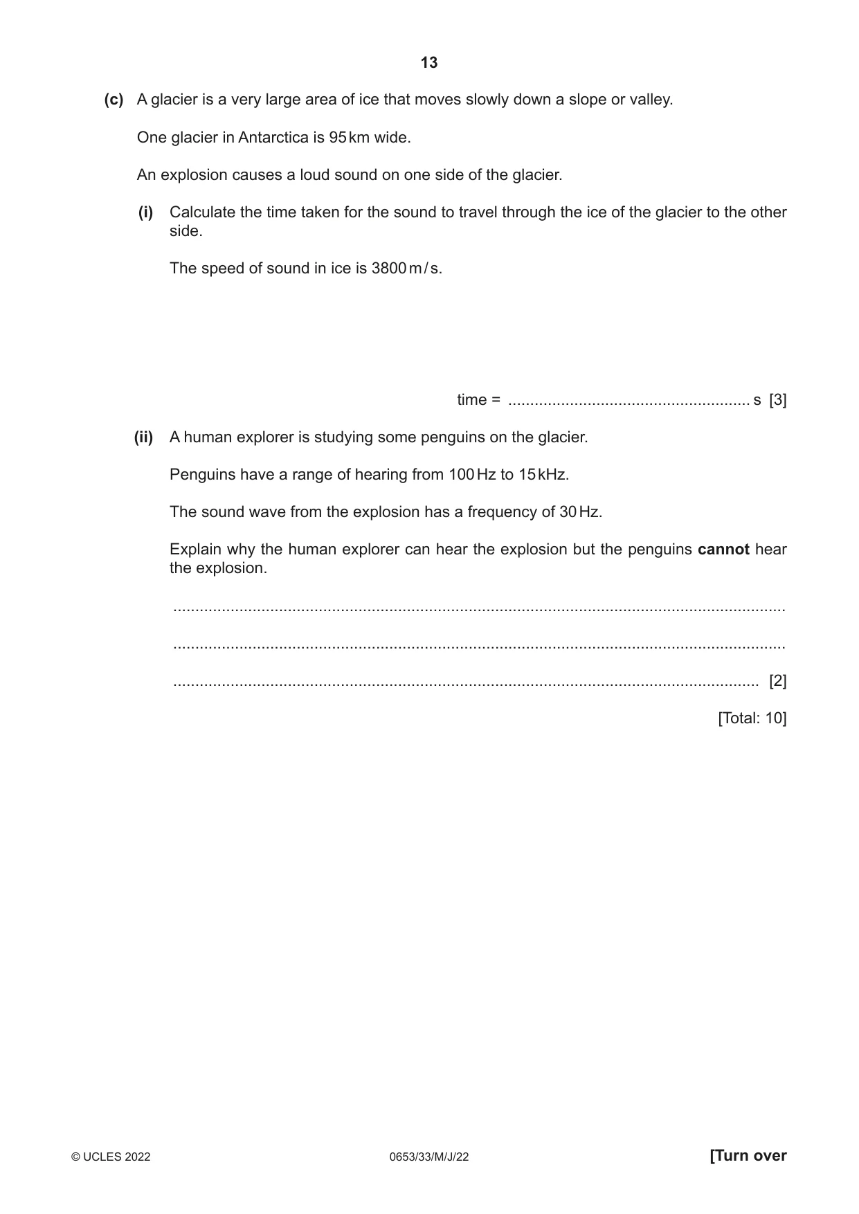 Cambridge IGCSE Science - Combined 0653 2022 May/June Paper 3 · Variant 3 question paper, page 13 of 20