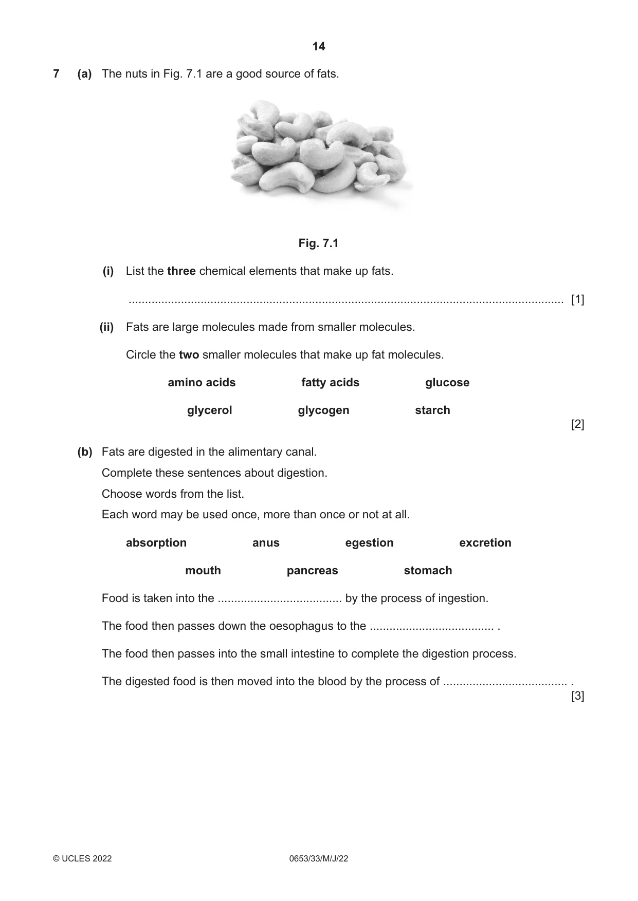 Cambridge IGCSE Science - Combined 0653 2022 May/June Paper 3 · Variant 3 question paper, page 14 of 20