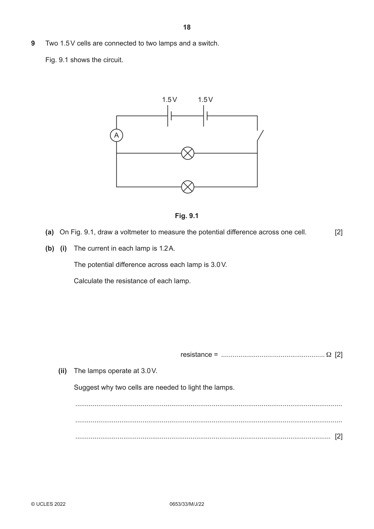 Cambridge IGCSE Science - Combined 0653 2022 May/June Paper 3 · Variant 3 question paper, page 18 of 20