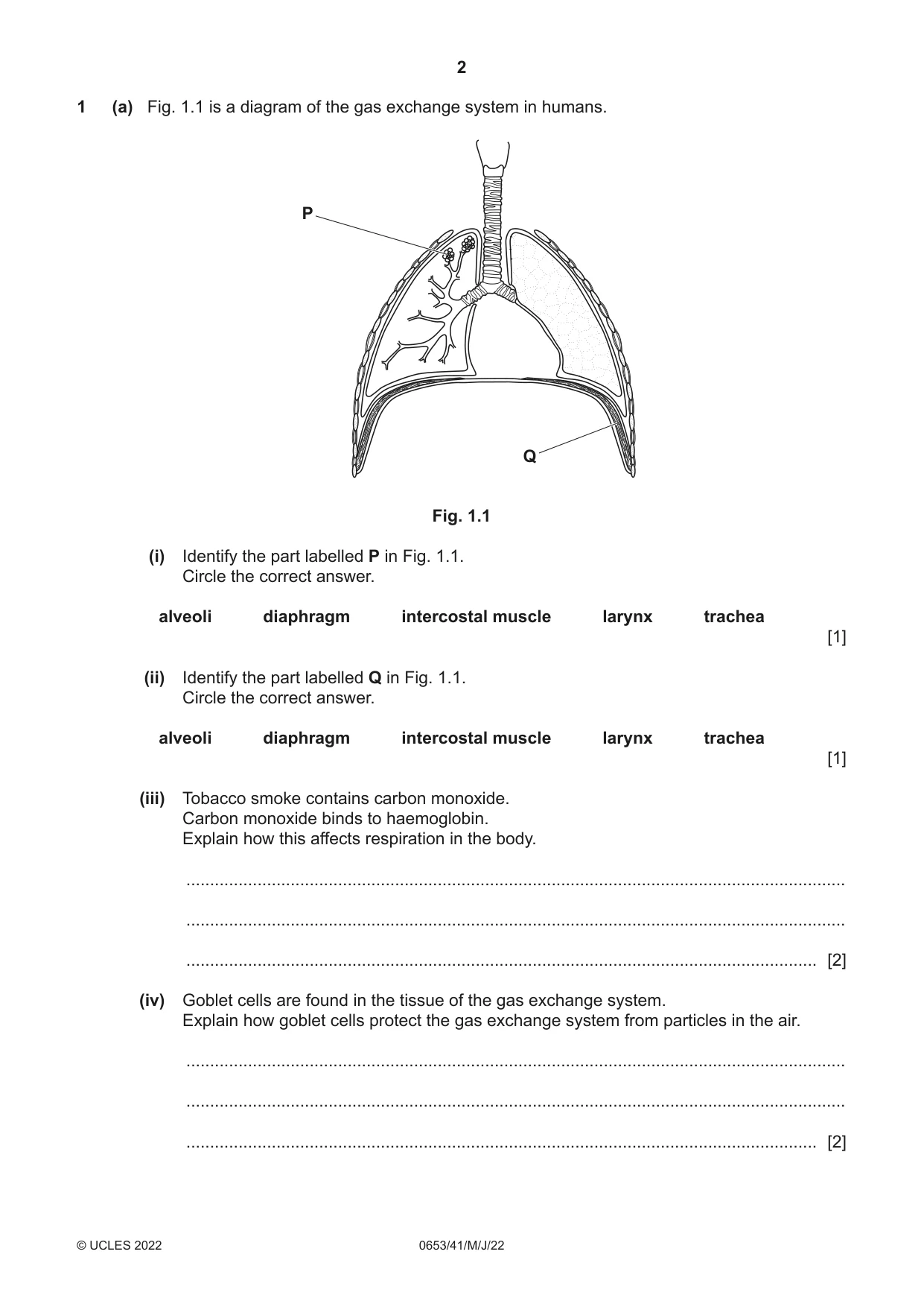 Cambridge IGCSE Science - Combined 0653 2022 May/June Paper 4 · Variant 1 question paper, page 2 of 20