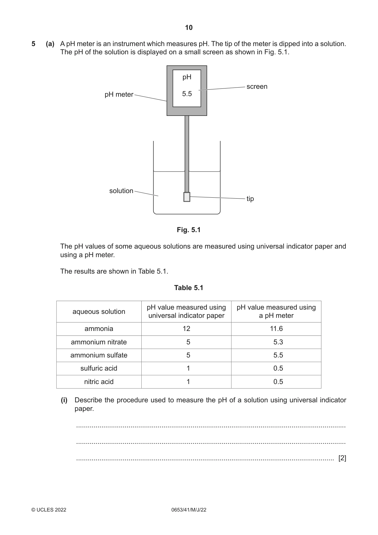 Cambridge IGCSE Science - Combined 0653 2022 May/June Paper 4 · Variant 1 question paper, page 10 of 20