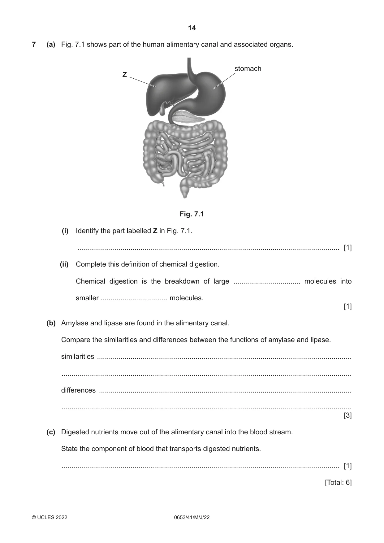 Cambridge IGCSE Science - Combined 0653 2022 May/June Paper 4 · Variant 1 question paper, page 14 of 20