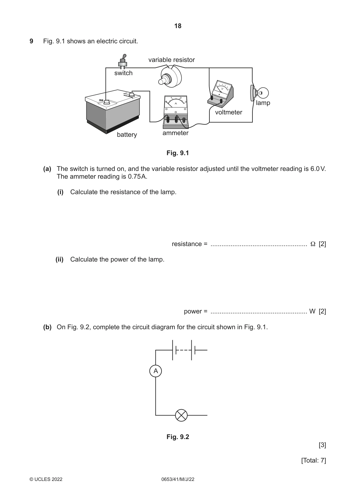 Cambridge IGCSE Science - Combined 0653 2022 May/June Paper 4 · Variant 1 question paper, page 18 of 20